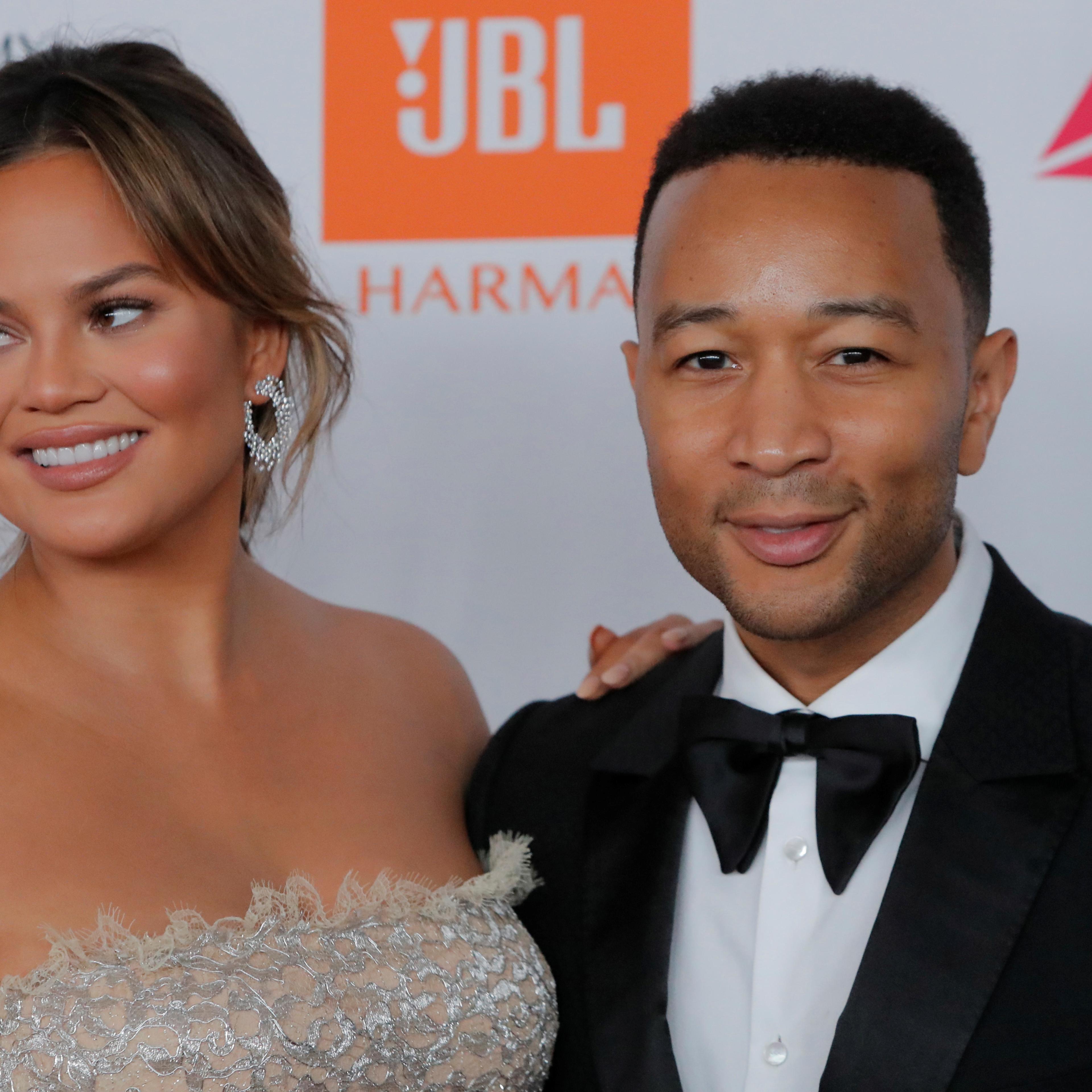 Musician John Legend and Chrissy Teigen attends the 2018 Pre-GRAMMY Gala & GRAMMY Salute to Industry Icons presented by Clive Davis and The Recording Academy honoring Shawn "JAY-Z" Carter in Manhattan, New York