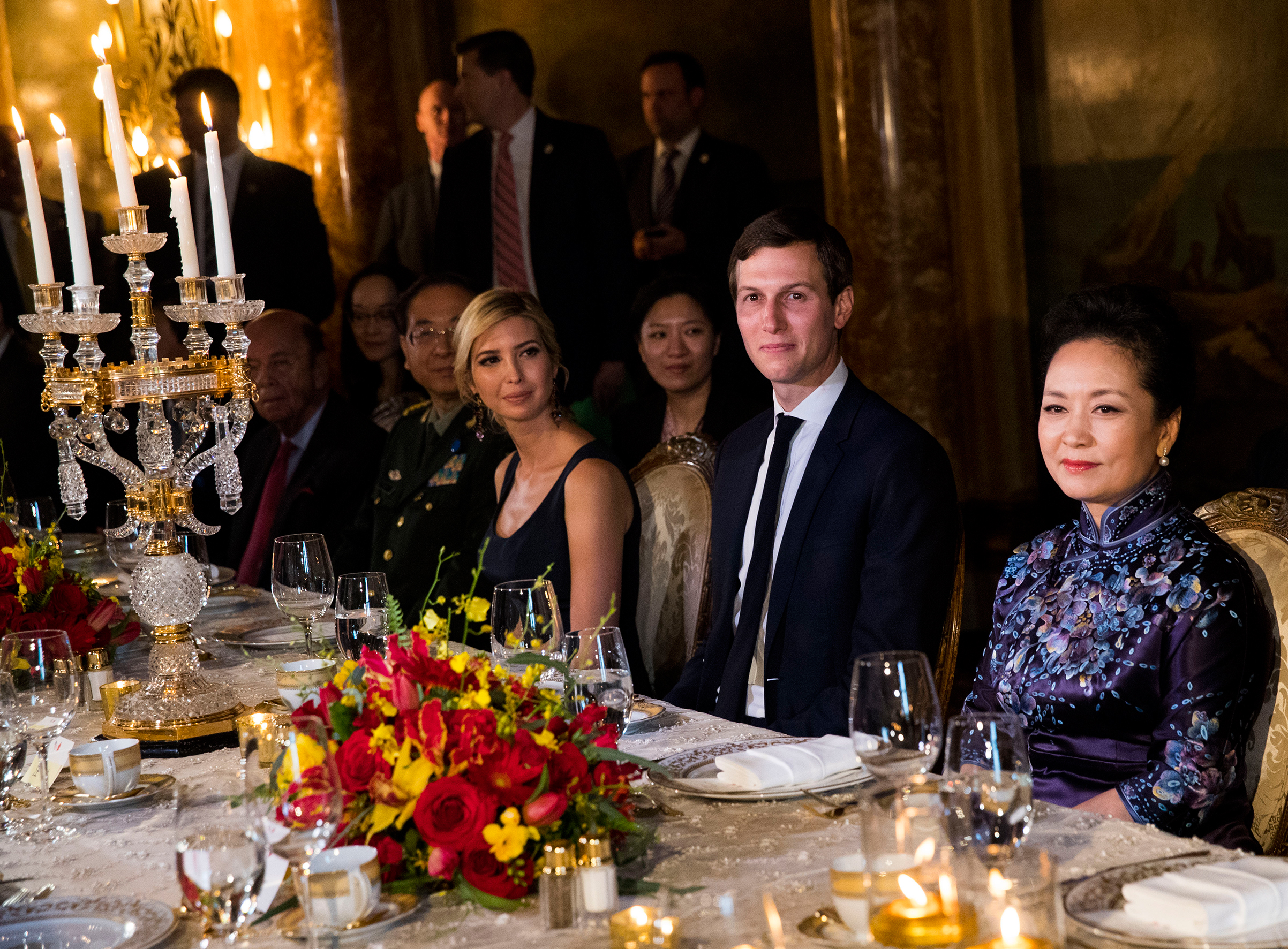 Ivanka Trump and her husband Jared Kushner attend a state dinner with President Xi Jinping of China and his wife at the Mar-a-Lago resort in Palm Beach, Fla., April 6, 2017.