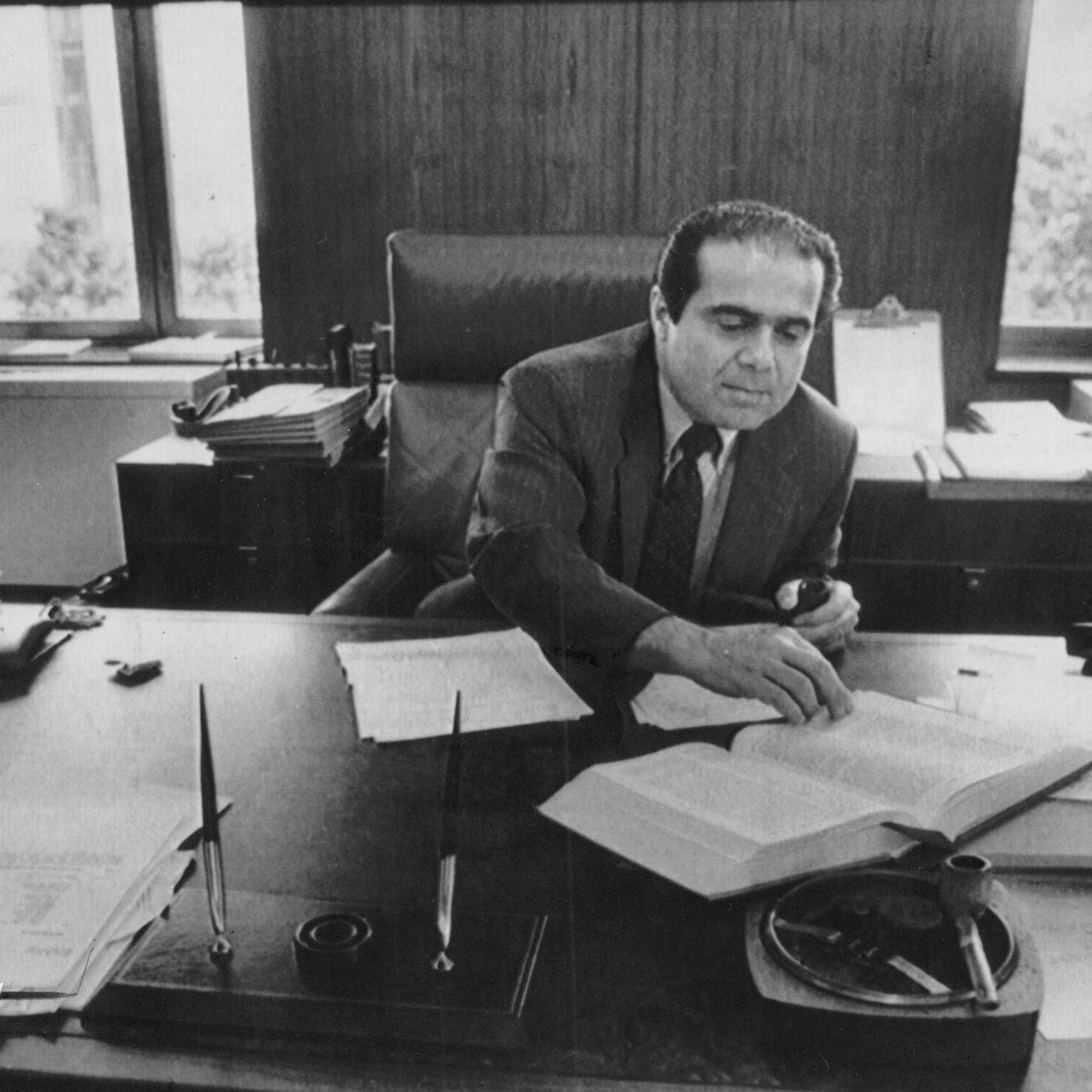 Judge Antonin Scalia, then serving on the United States Court of Appeals in the District of Columbia Circuit, at his office in Washington.