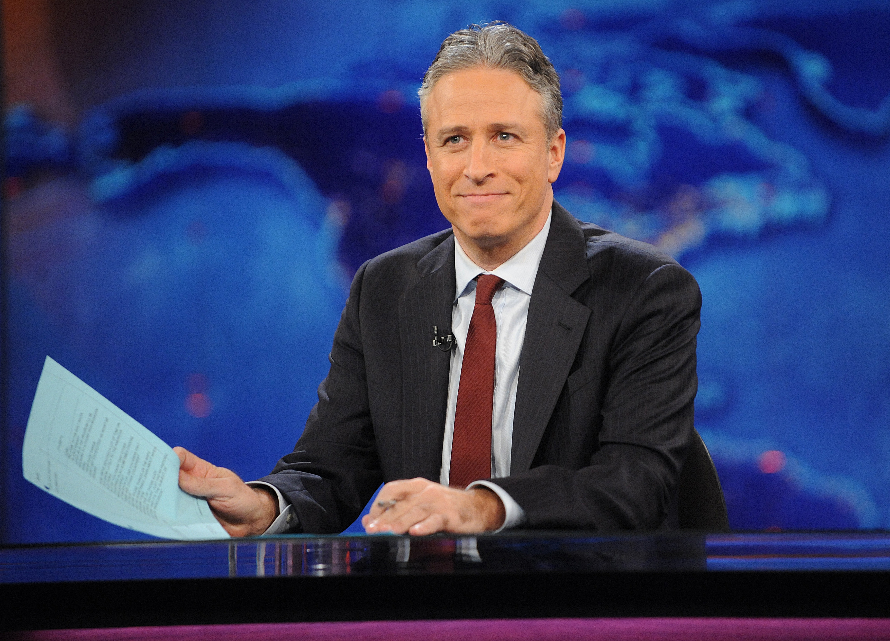 Jon Stewart during a taping of "The Daily Show with Jon Stewart" in New York on Nov. 30, 2011.