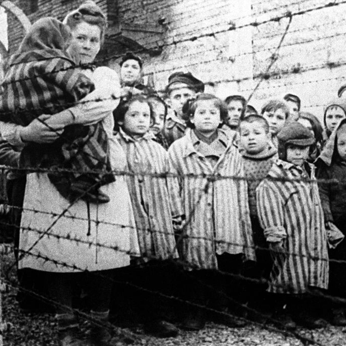 Children liberated from Auschwitz in World War II, 1945