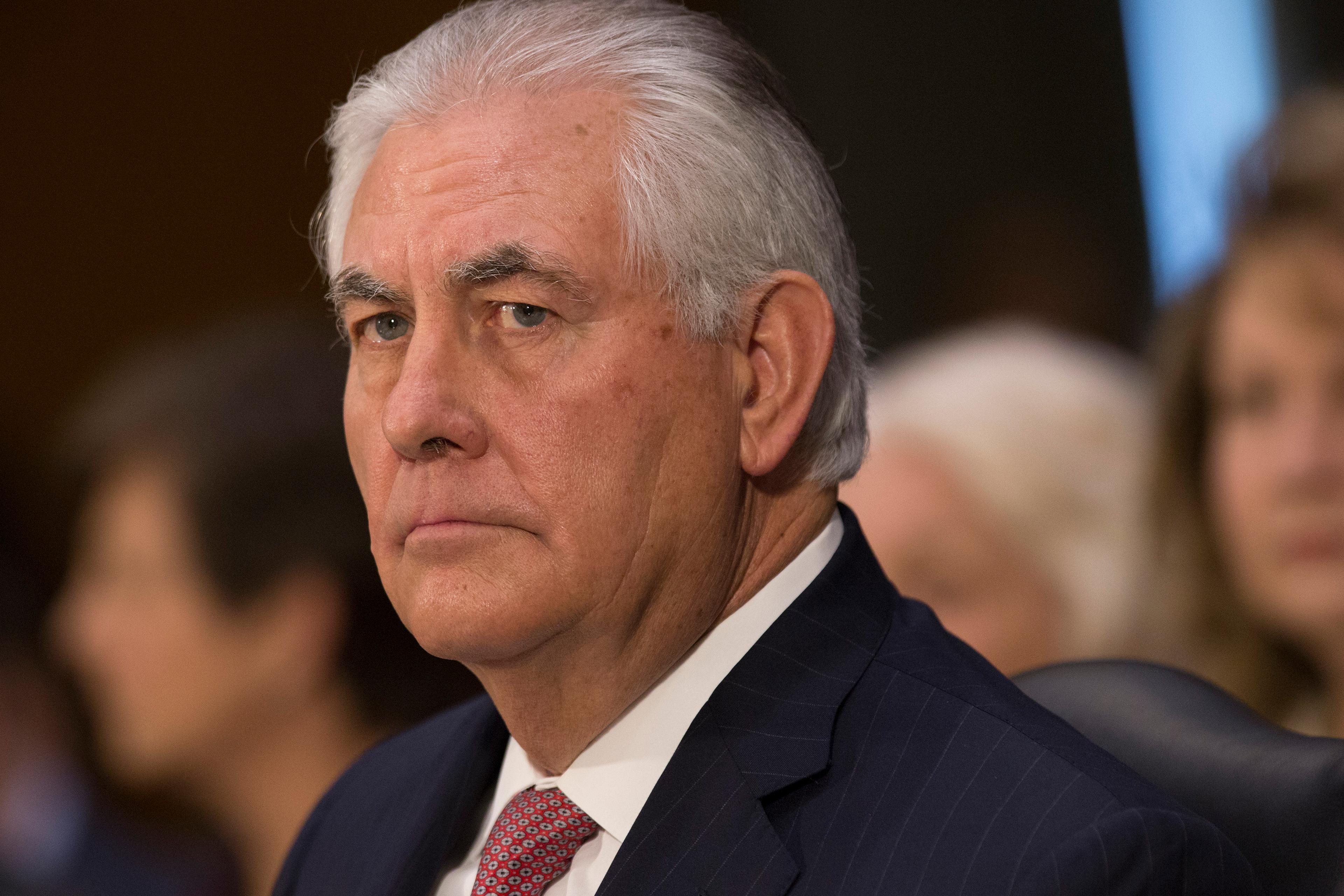 Former ExxonMobil CEO Rex Tillerson appears before the Senate Foreign Relations Committee for his confirmation hearing to be US Secretary of State on Capitol Hill in Washington DC, January 11, 2017.