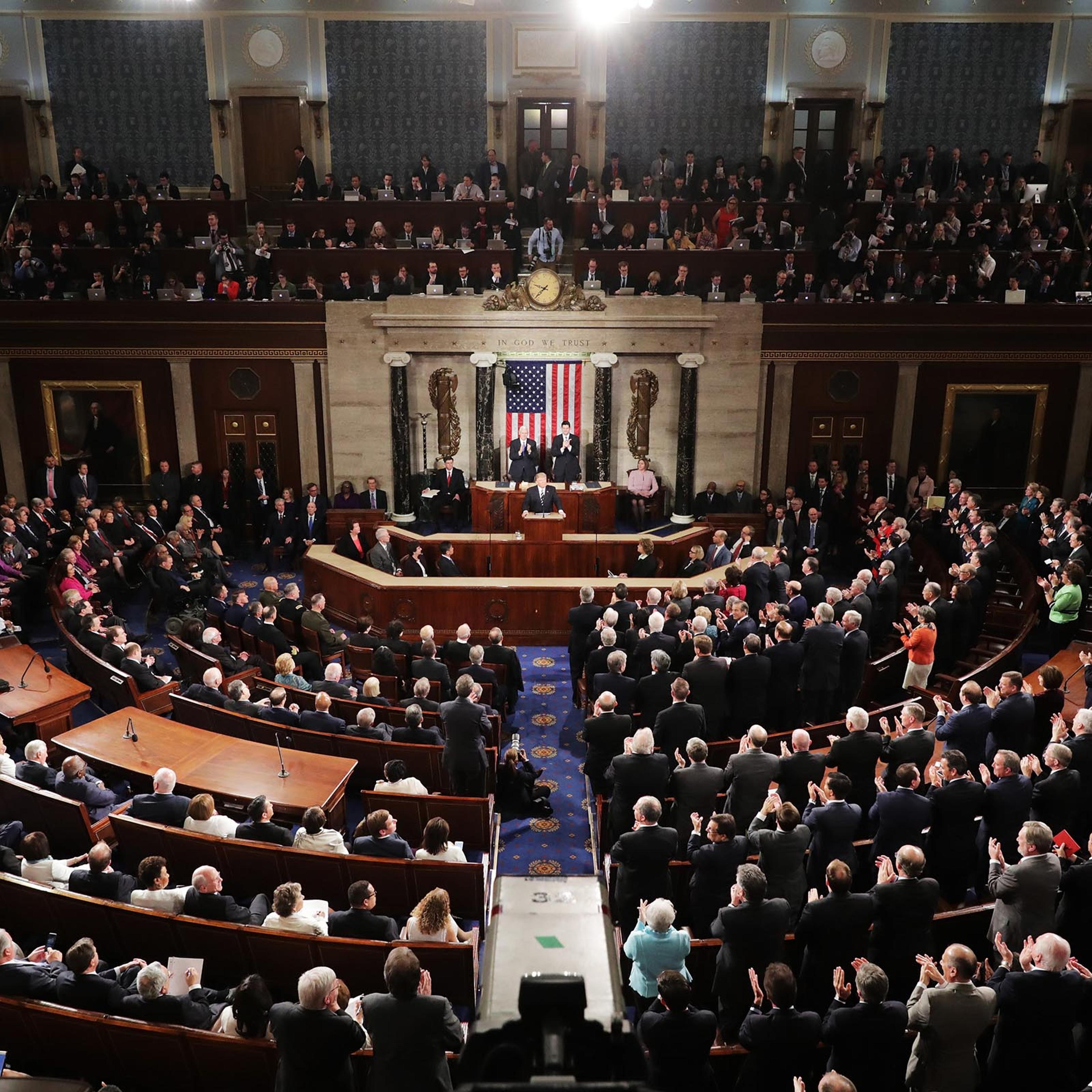Donald Trump Delivers Address To Joint Session Of Congress