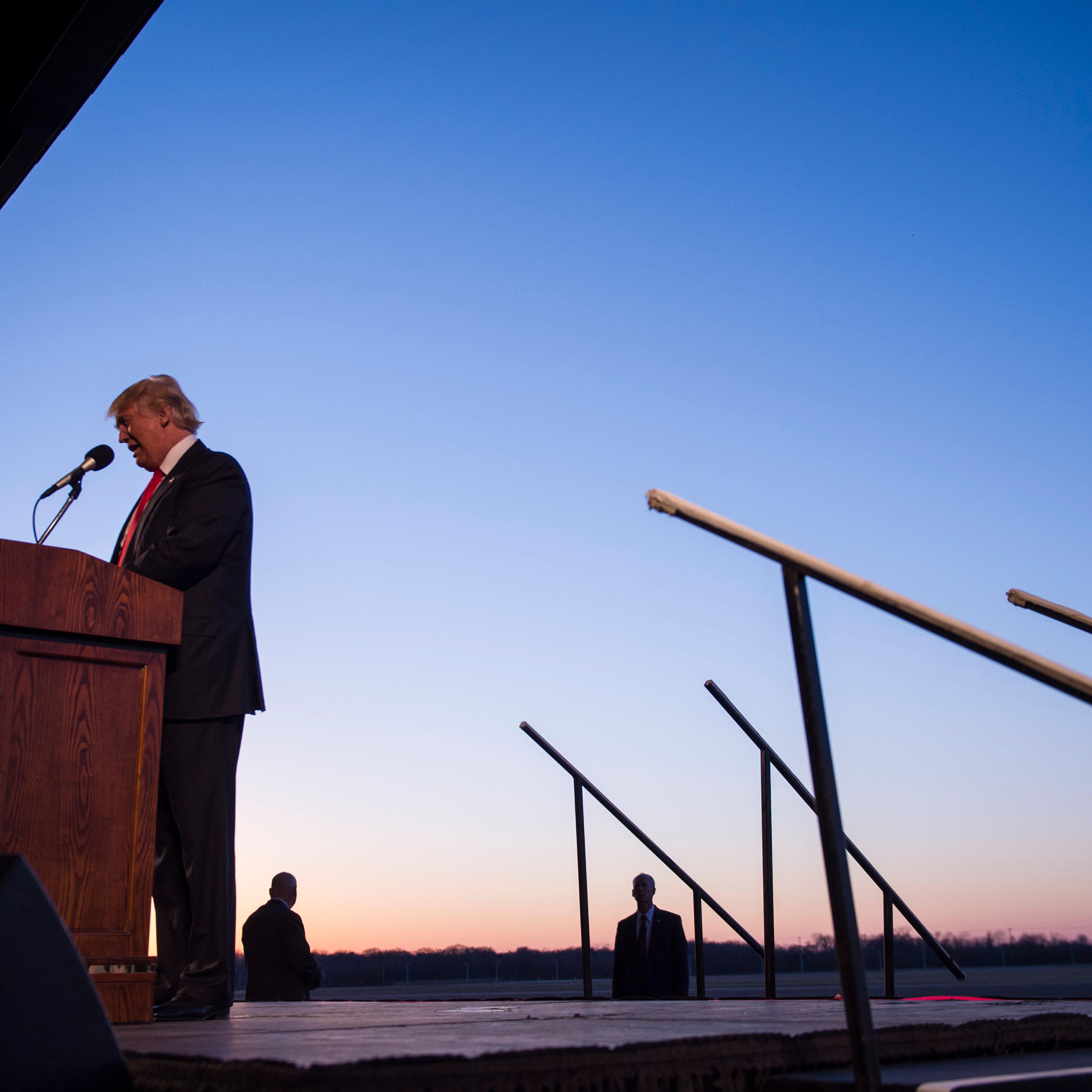 Donald Trump speaks during a campaign event in Millington, TN on Feb. 27, 2016.