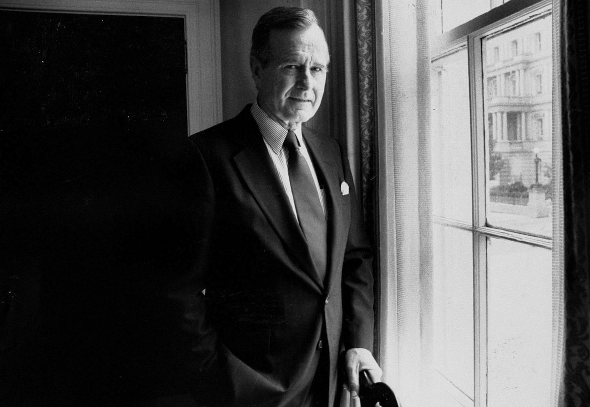 Vice President George Bush in his White House office.