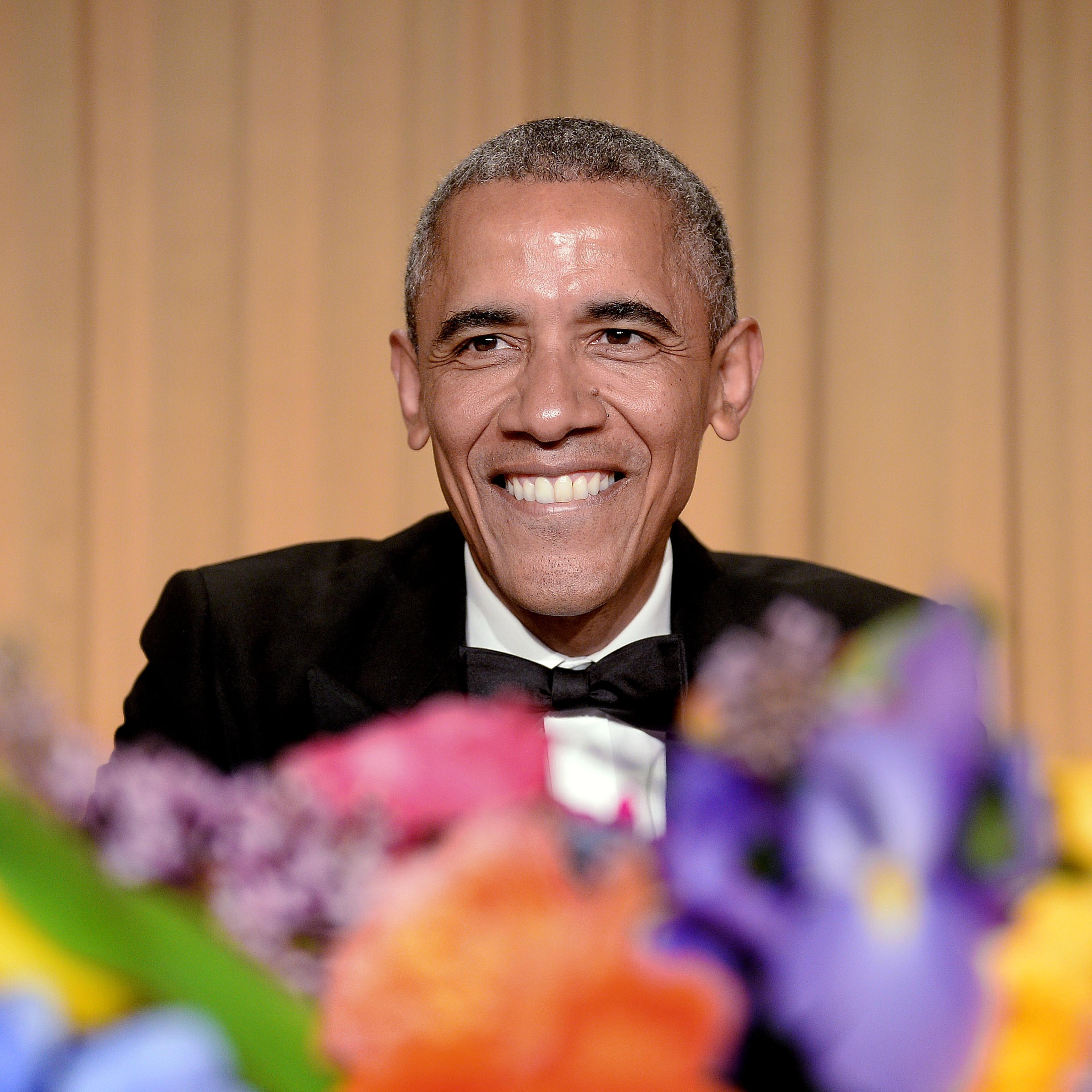 President Barack Obama smiles at the annual White House Correspondent's Association Gala at the Washington Hilton hotel April 25, 2015 in Washington.