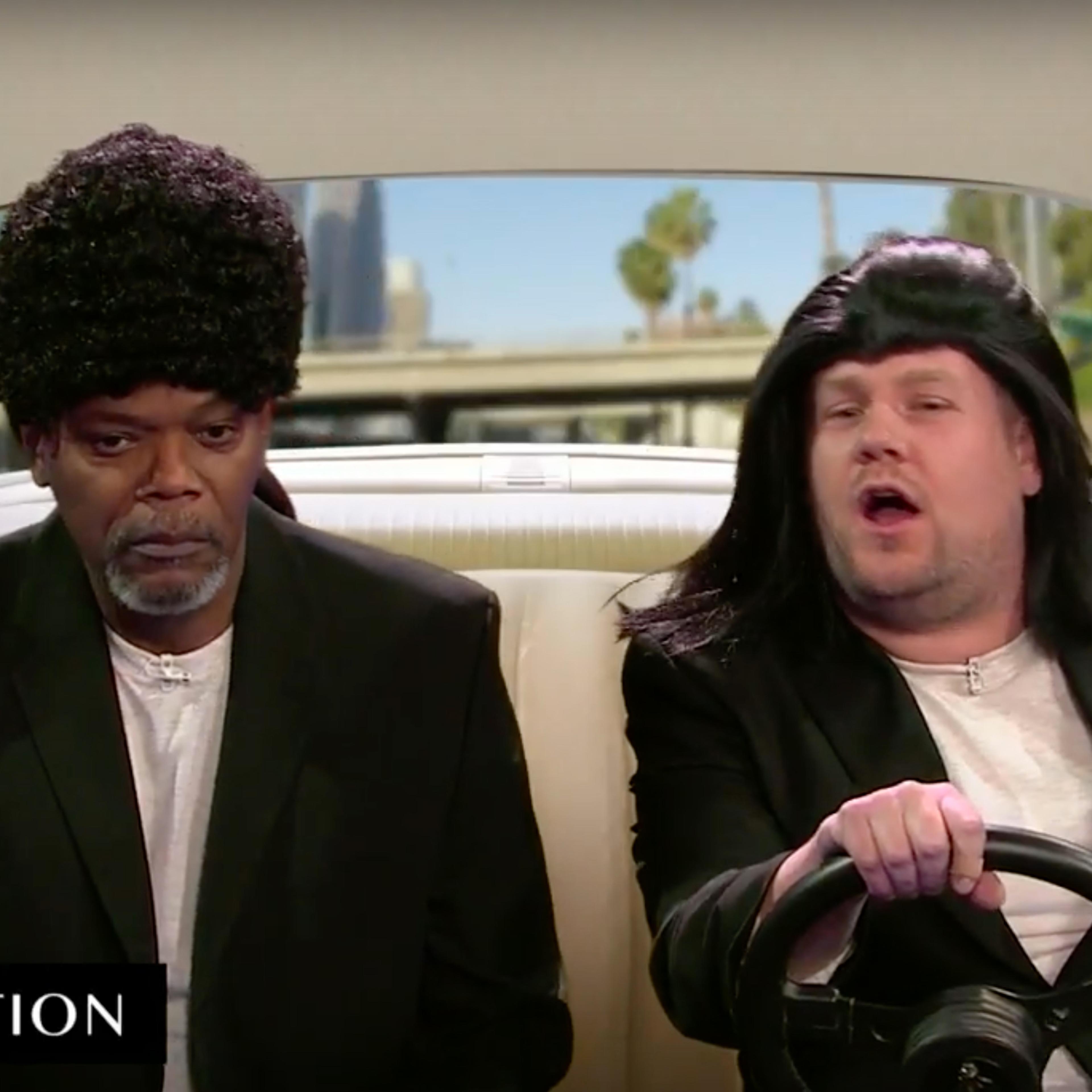James Corden and Samuel L. Jackson