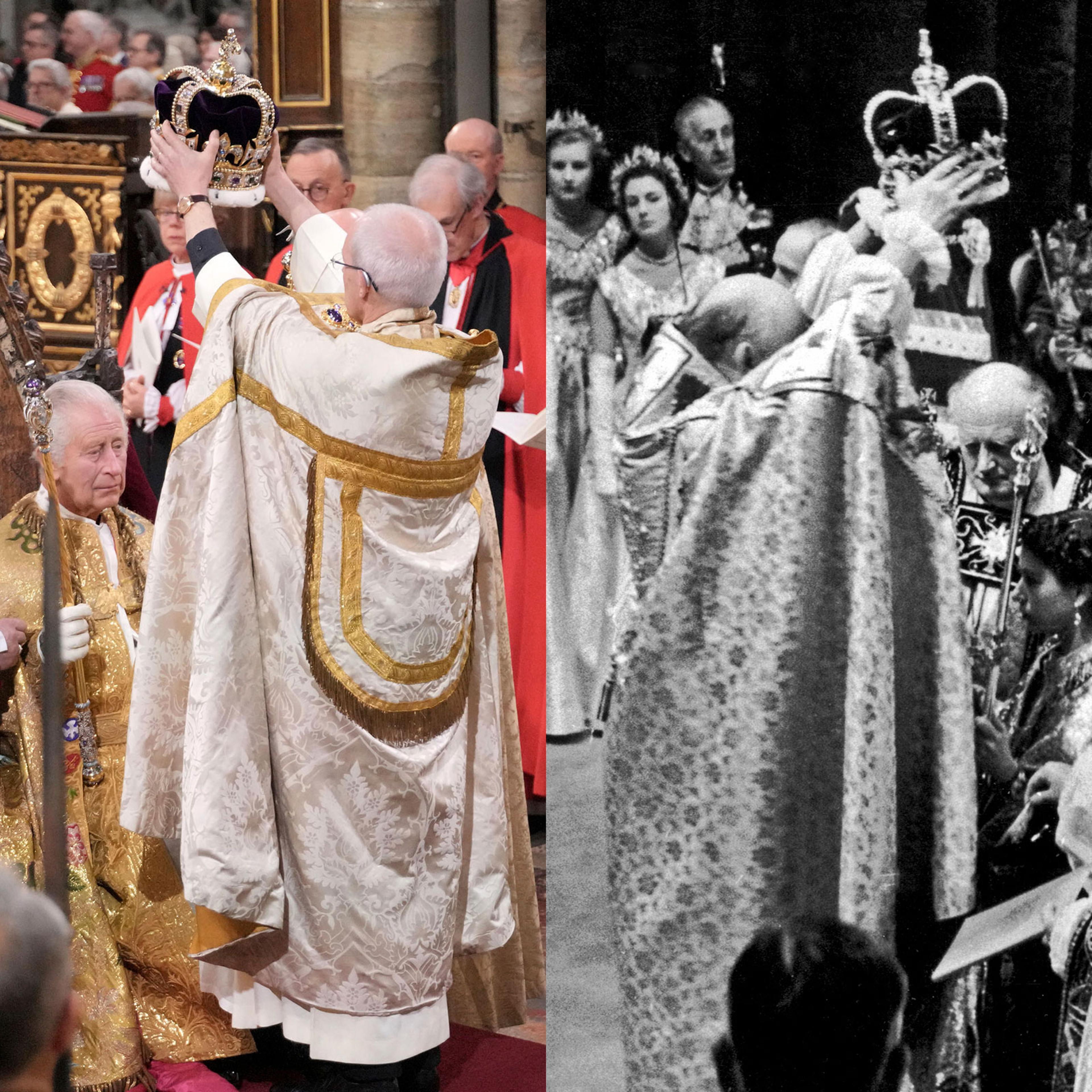 Coronation of King Charles III, May 6, 2023; Coronation of Queen Elizabeth II, June 3, 1953
