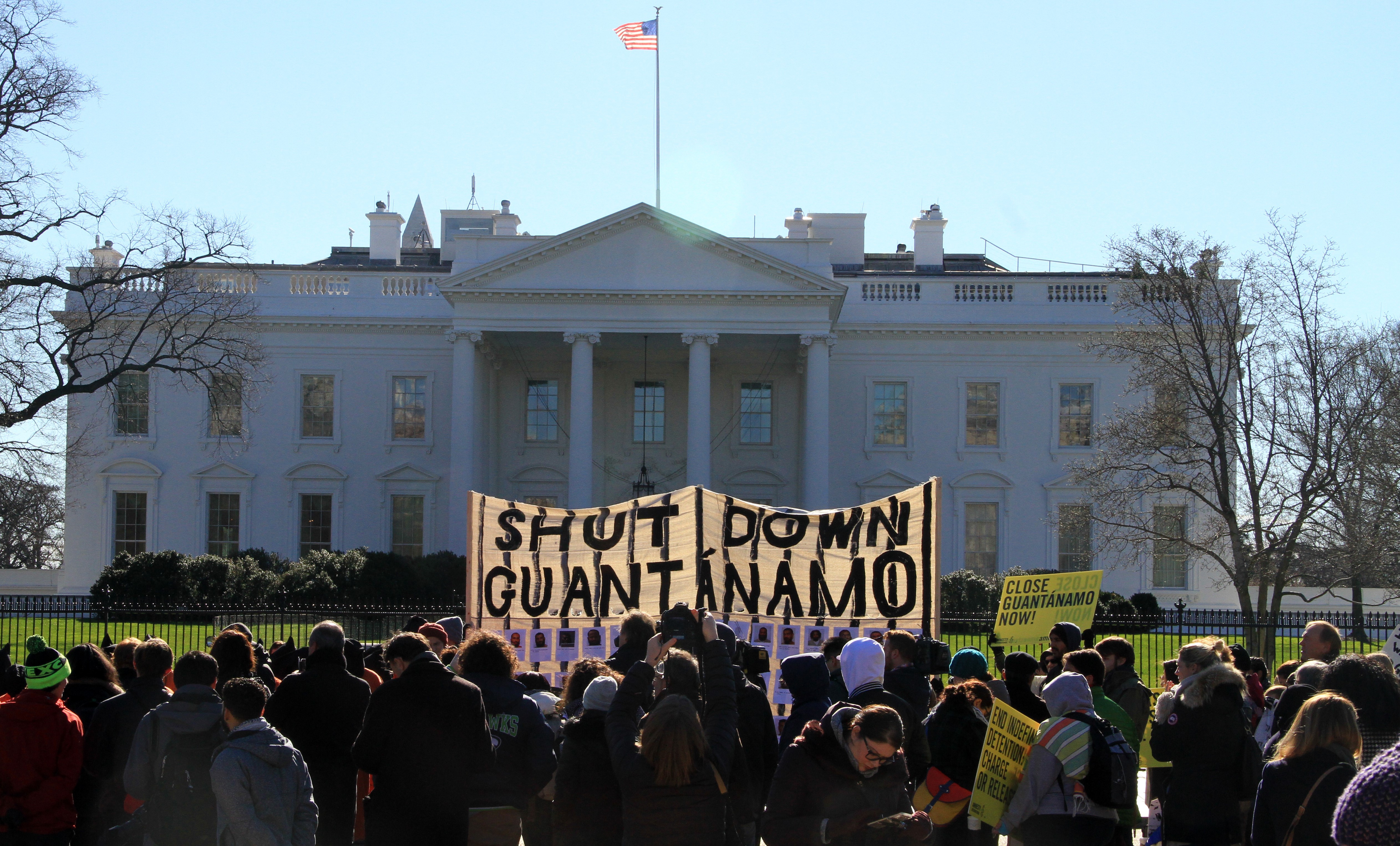 Protest in front of the White House against Guantanamo detention center