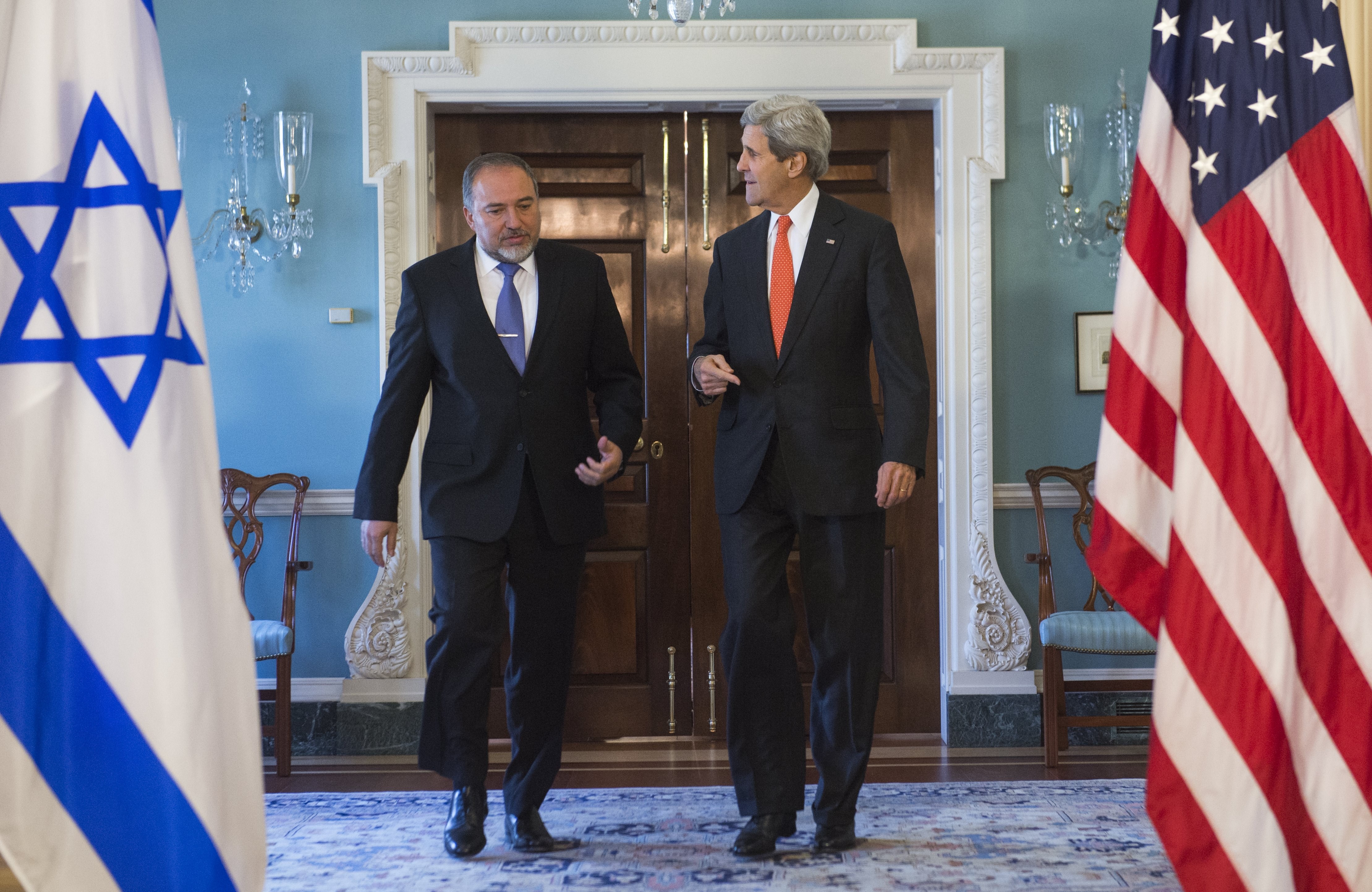 US-ISRAEL-KERRY-LIEBERMAN