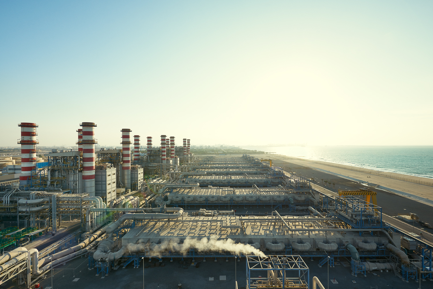 This sprawling power and desalination plant on Dubai’s coast produces almost 8,000 megawatts of electricity and over 550 million US gallons of water a day.