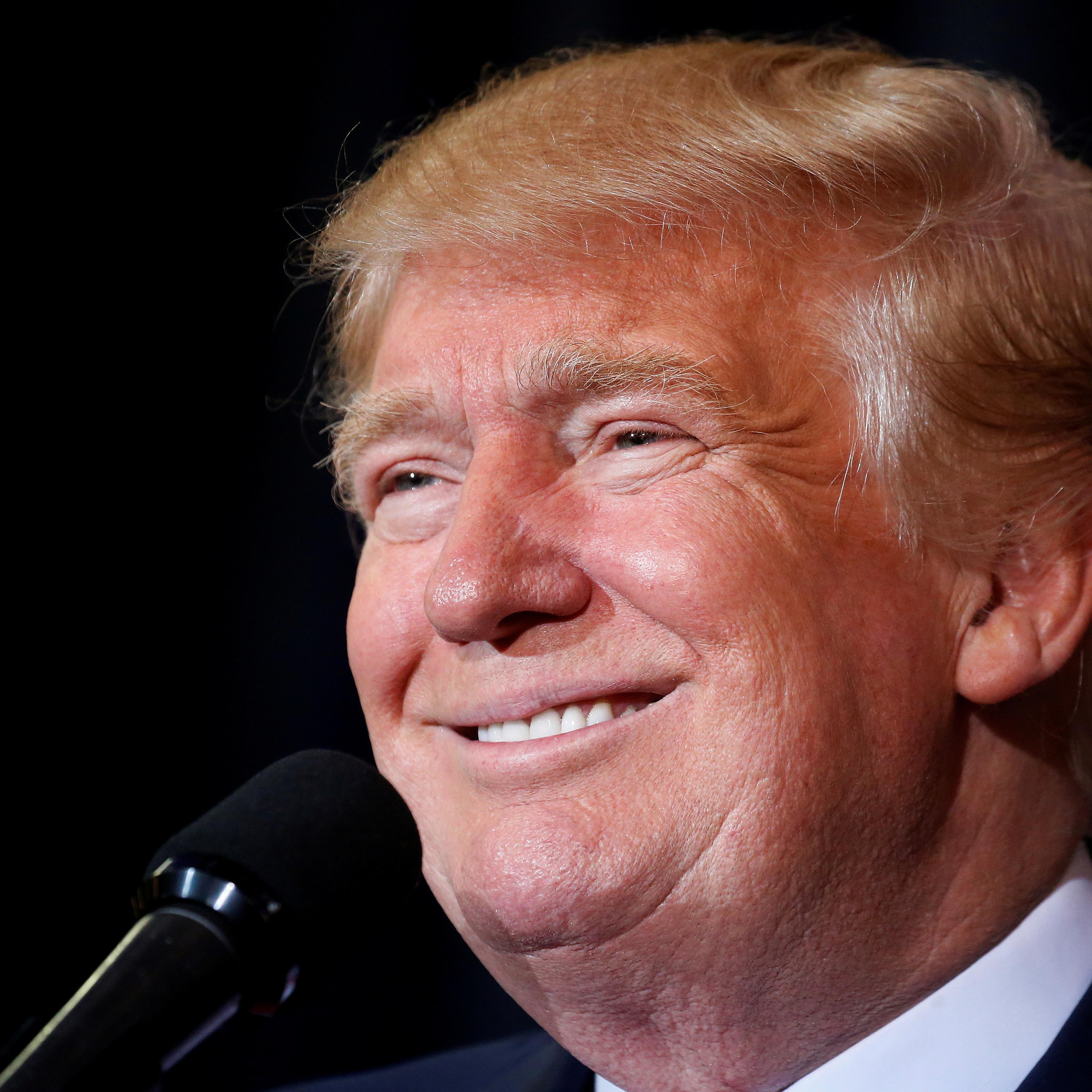 Republican presidential nominee Donald Trump attends a campaign rally in at the Florida State Fairgrounds in Tampa