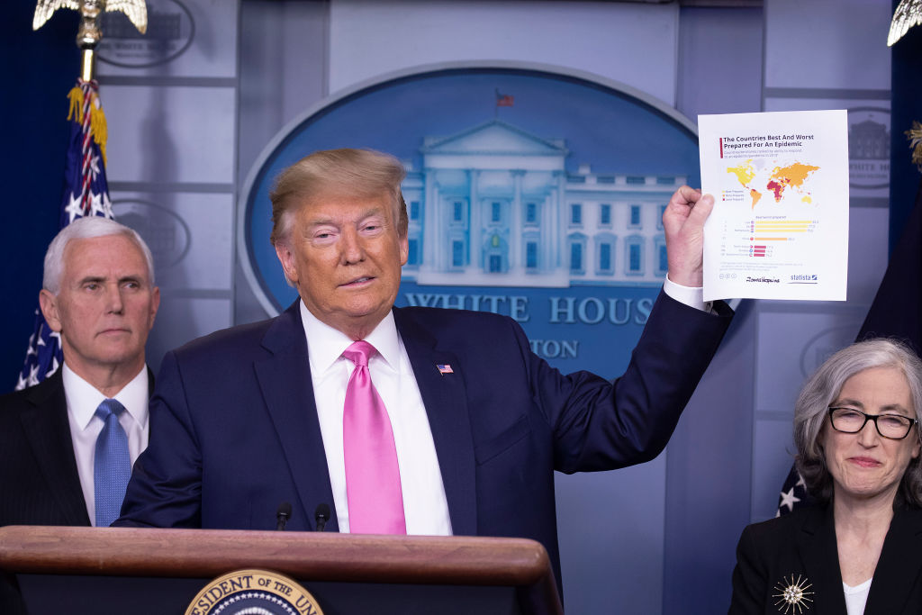 President Trump Holds Press Conference With CDC Officials On Coronavirus