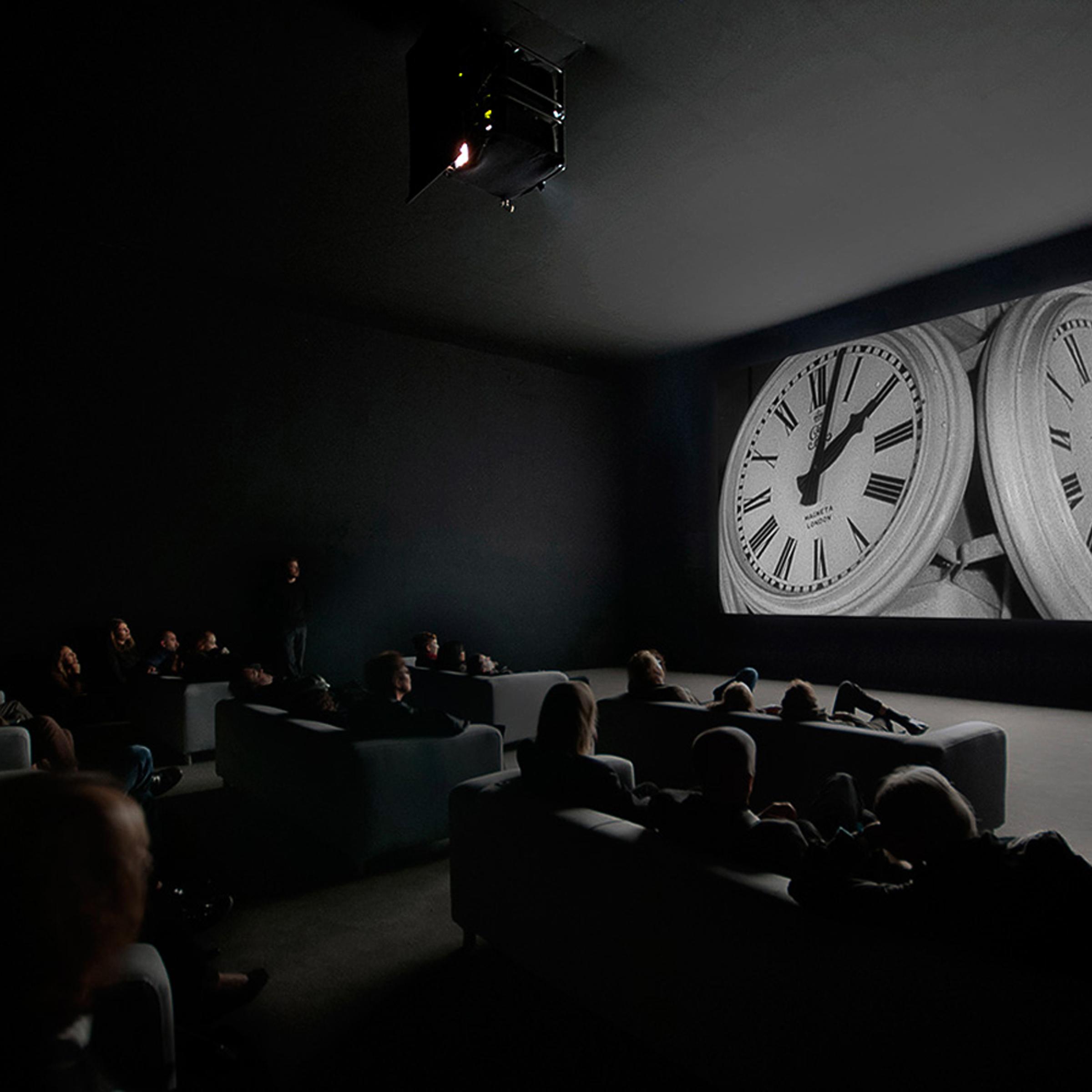 Installation view of <em>The Clock</em> at White Cube Mason's Yard, London (Oct. 15 – Nov. 13, 2010)