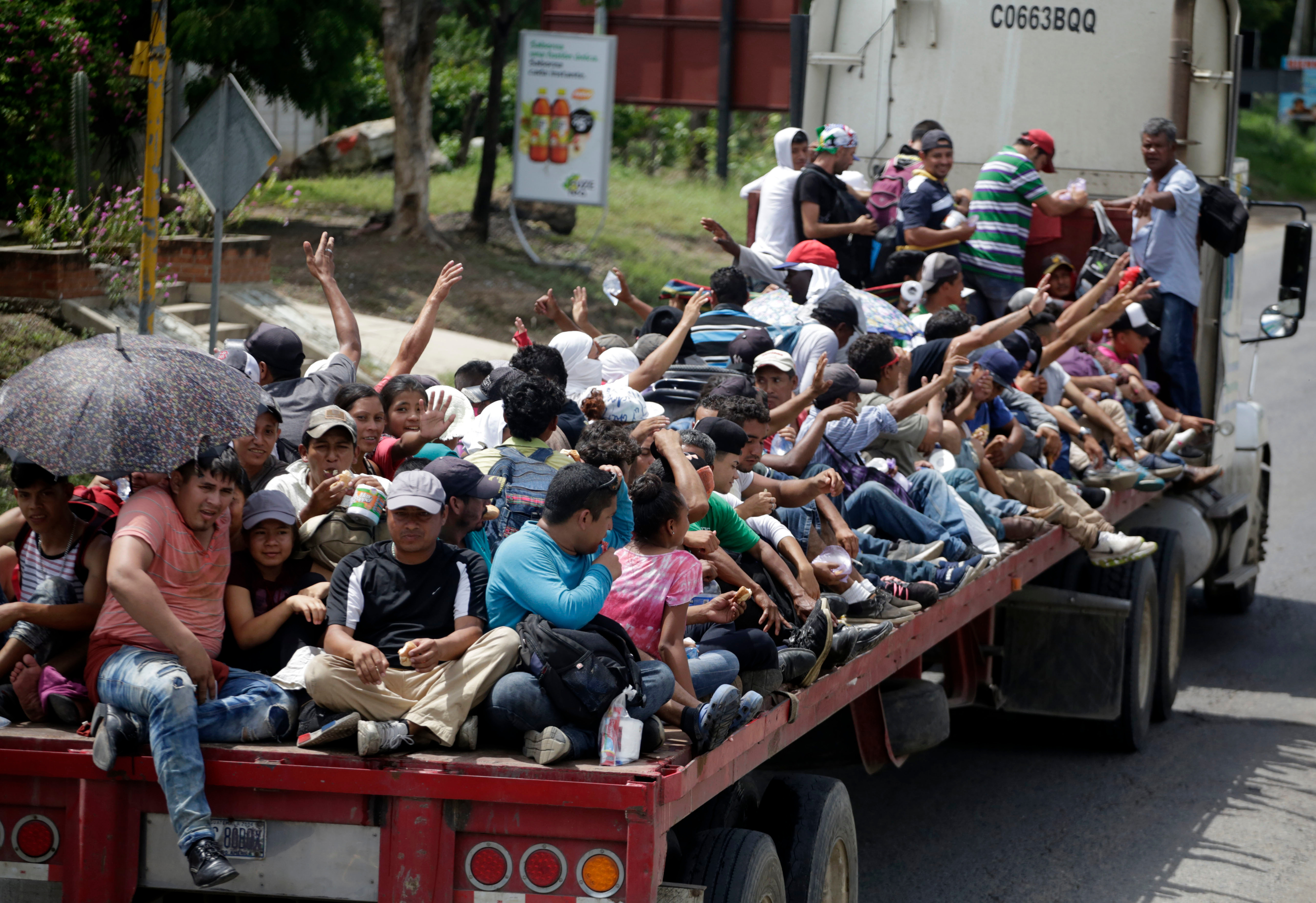 Central America Migrant Caravan trying to get to the USA