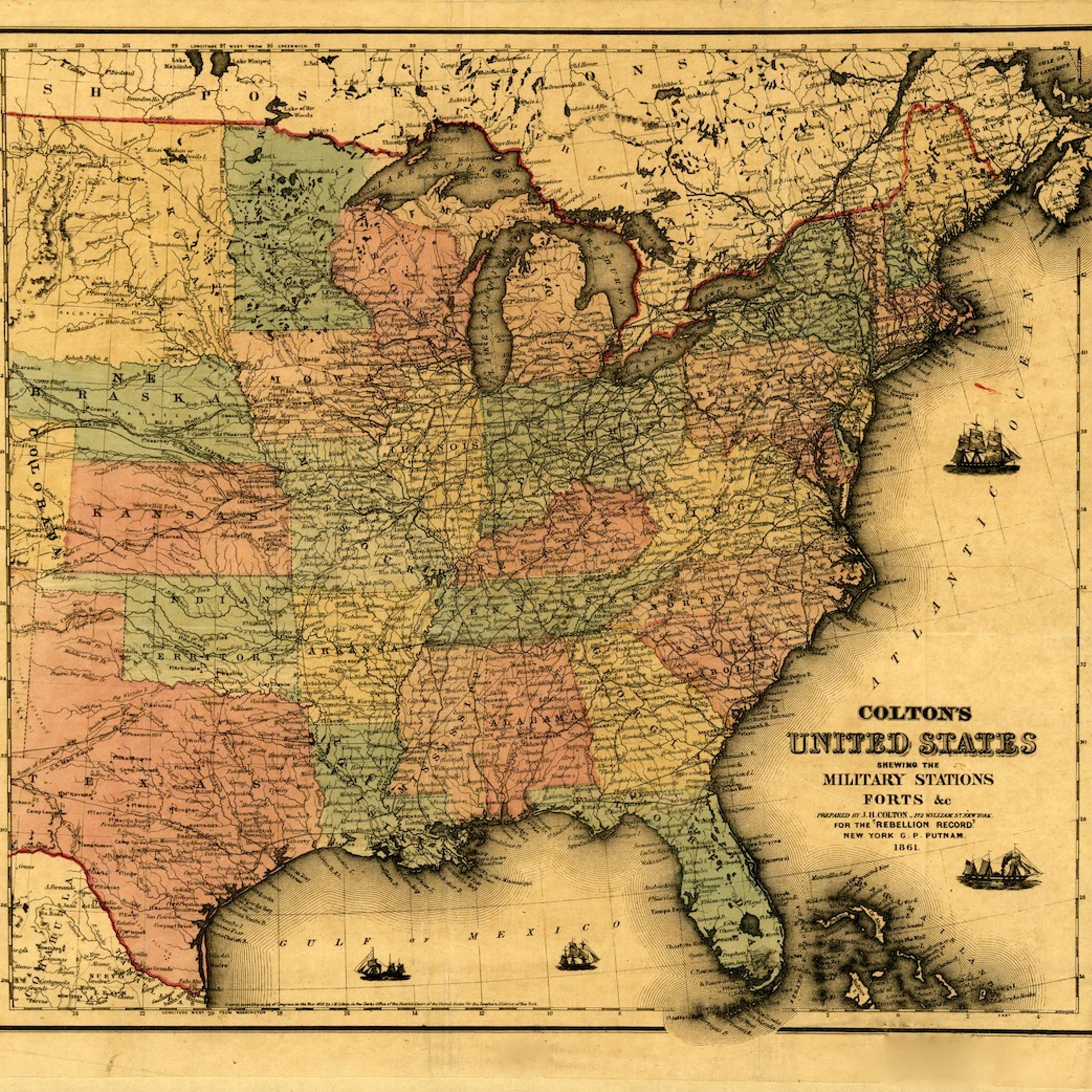 General Map Of United States With Forts And Military Stations