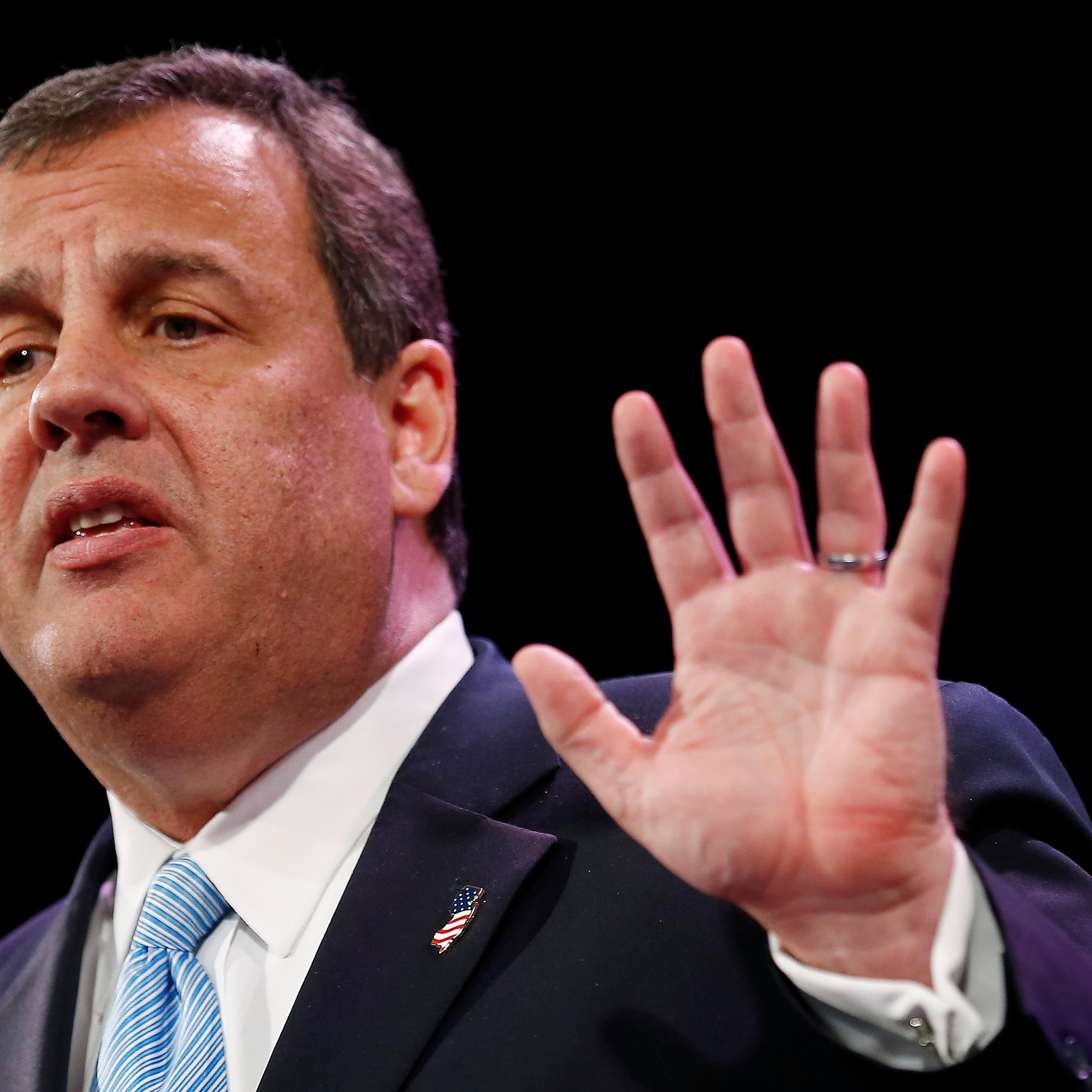 Governor of New Jersey Chris Christie speaks at the Freedom Summit in Des Moines