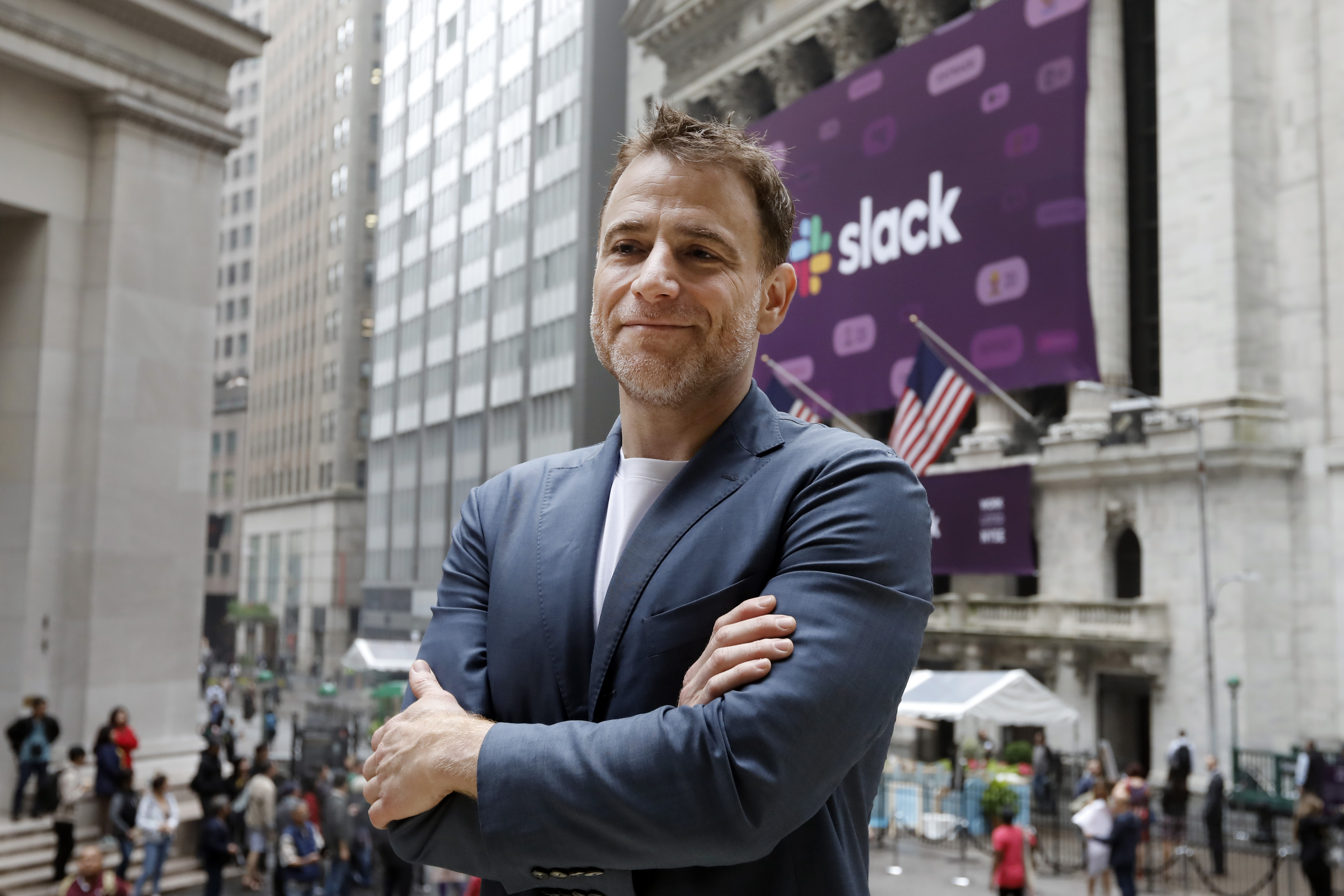 Stewart Butterfield poses at NYSE