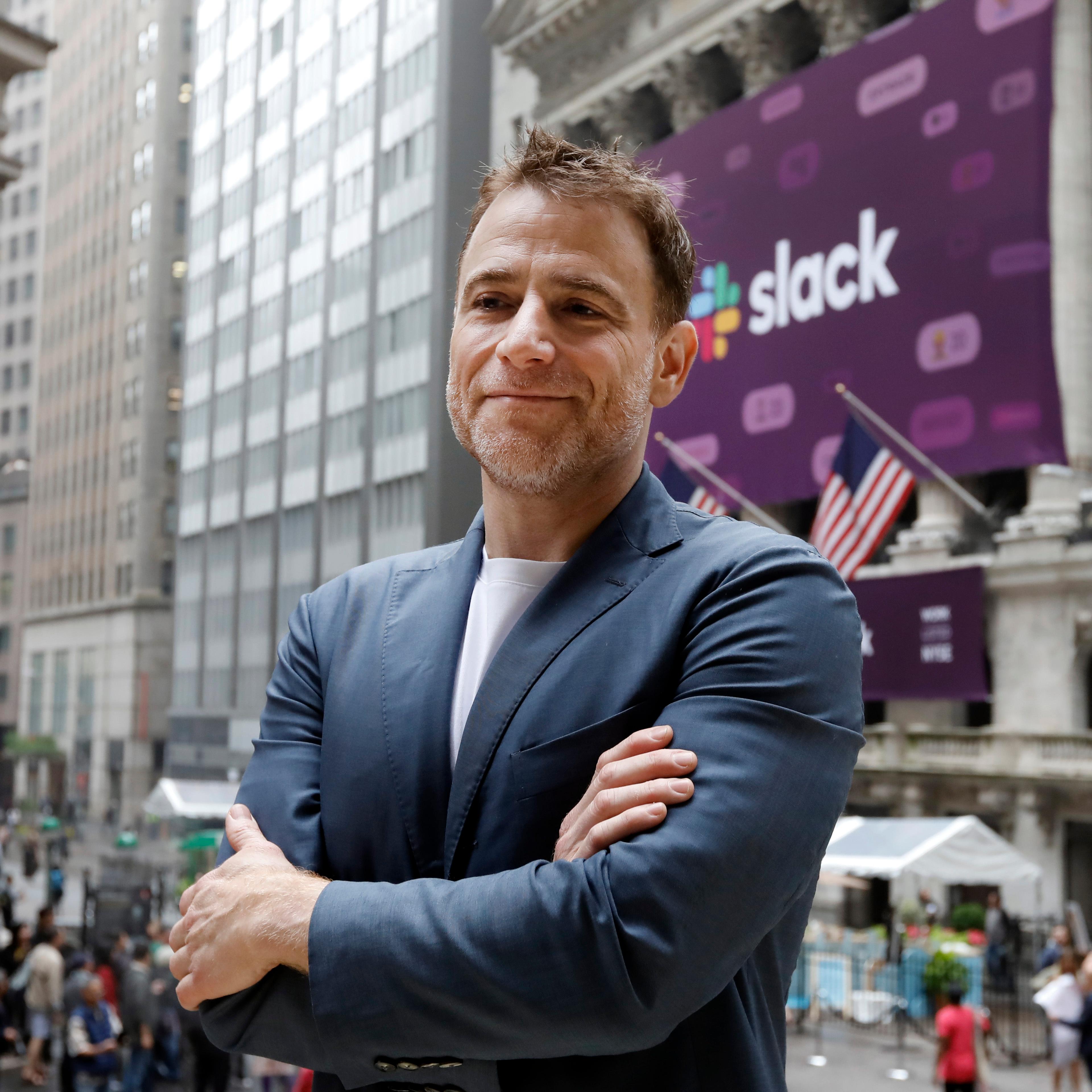 Stewart Butterfield poses at NYSE