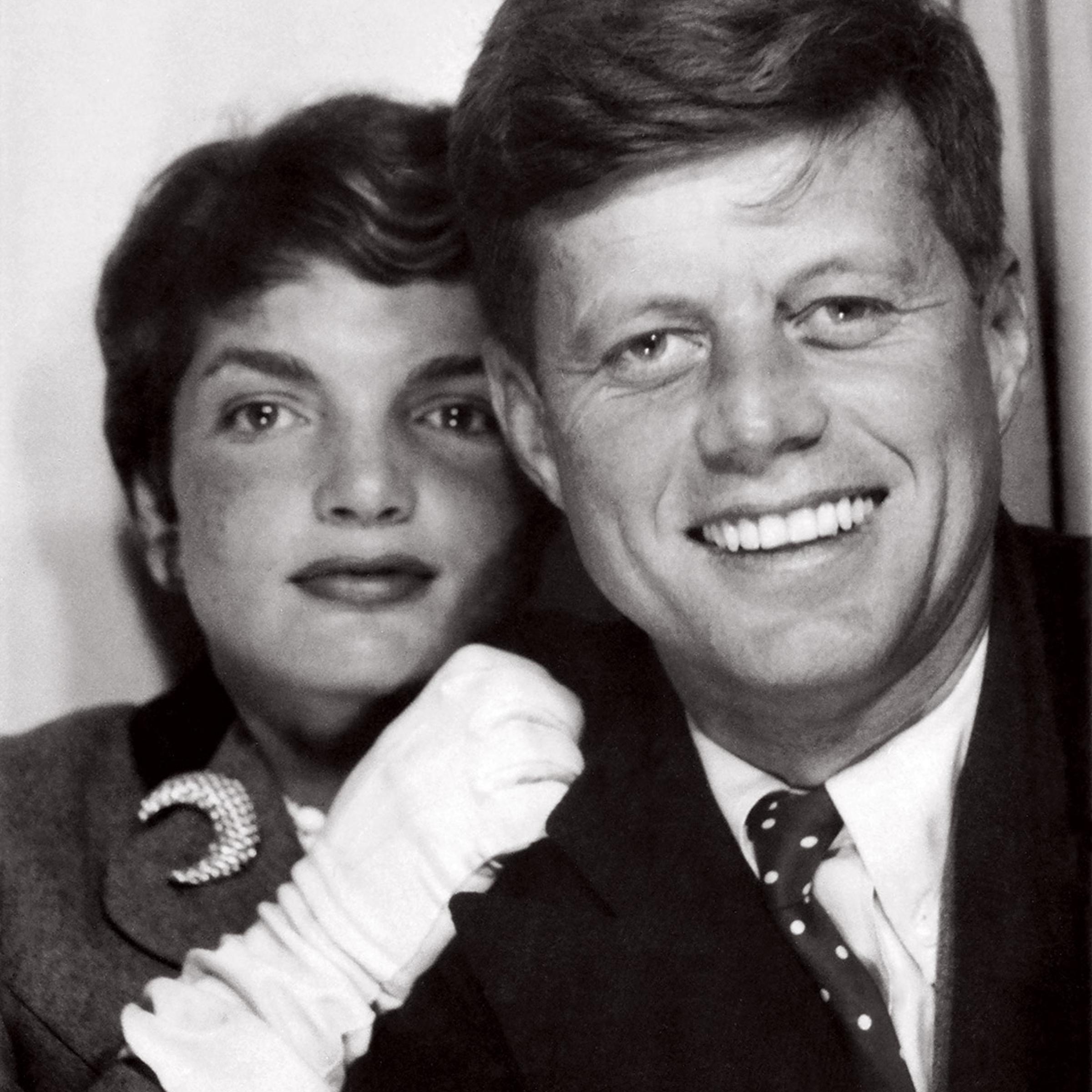 John F. Kennedy and Jackie Kennedy photo booth portrait.