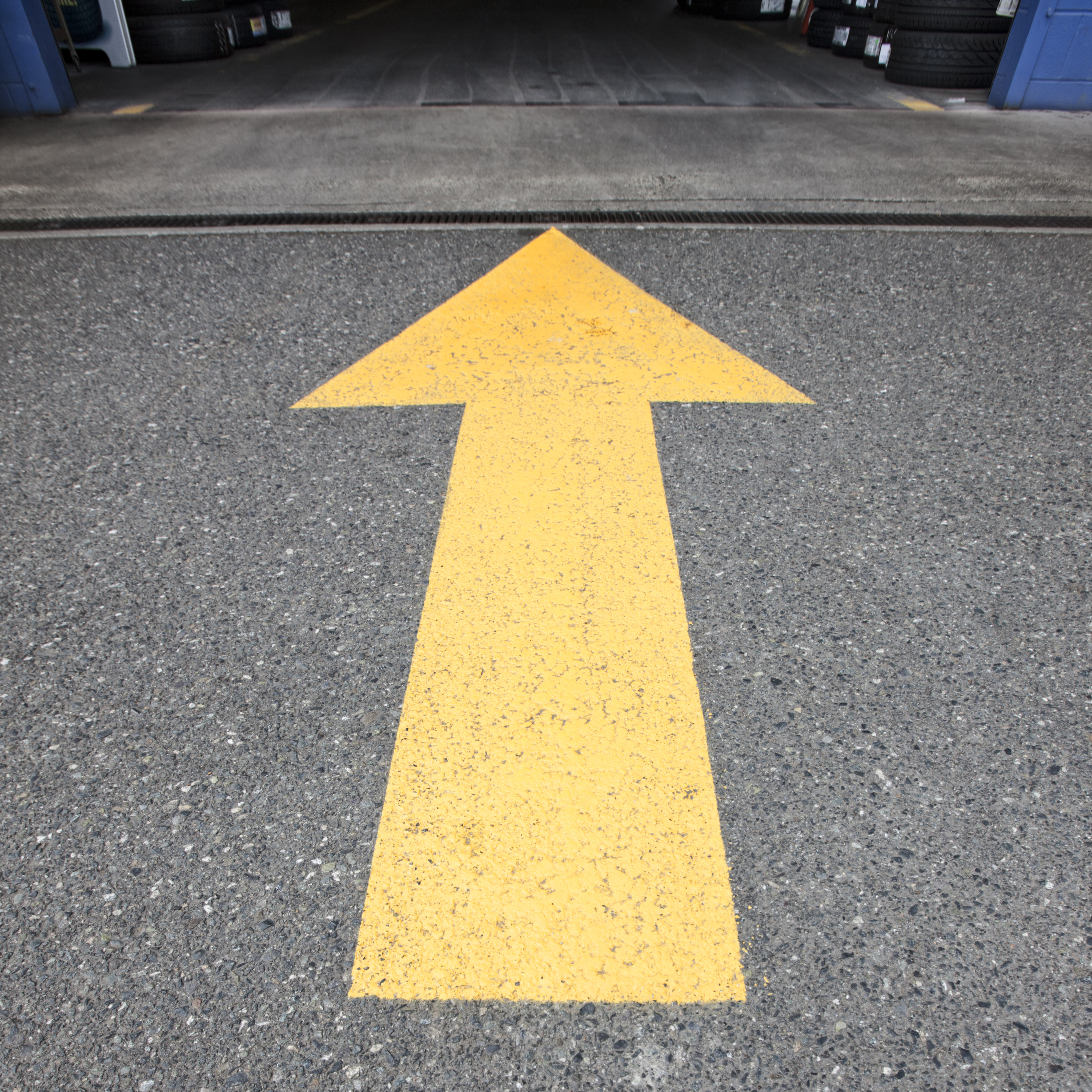 Arrow on pavement