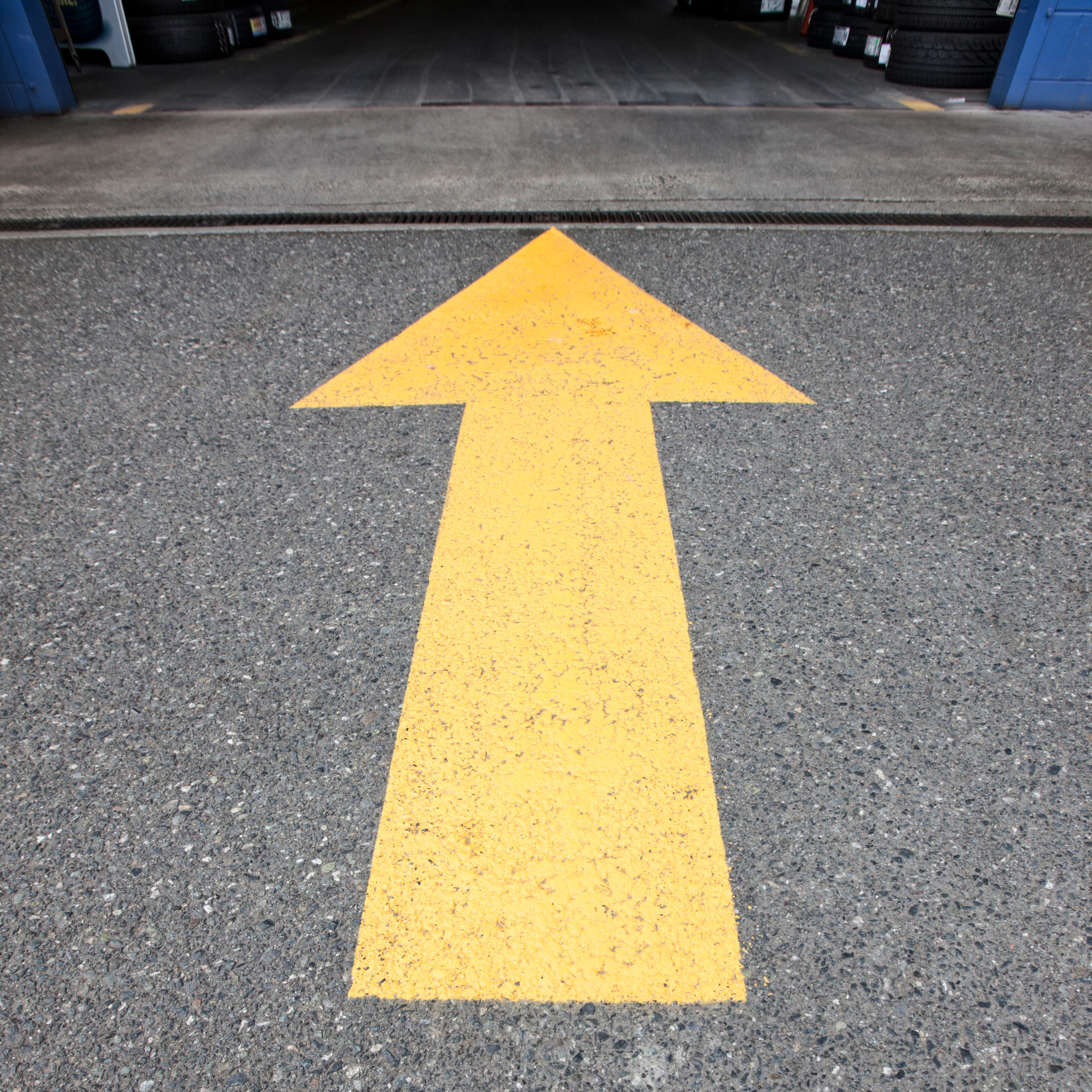 Arrow on pavement