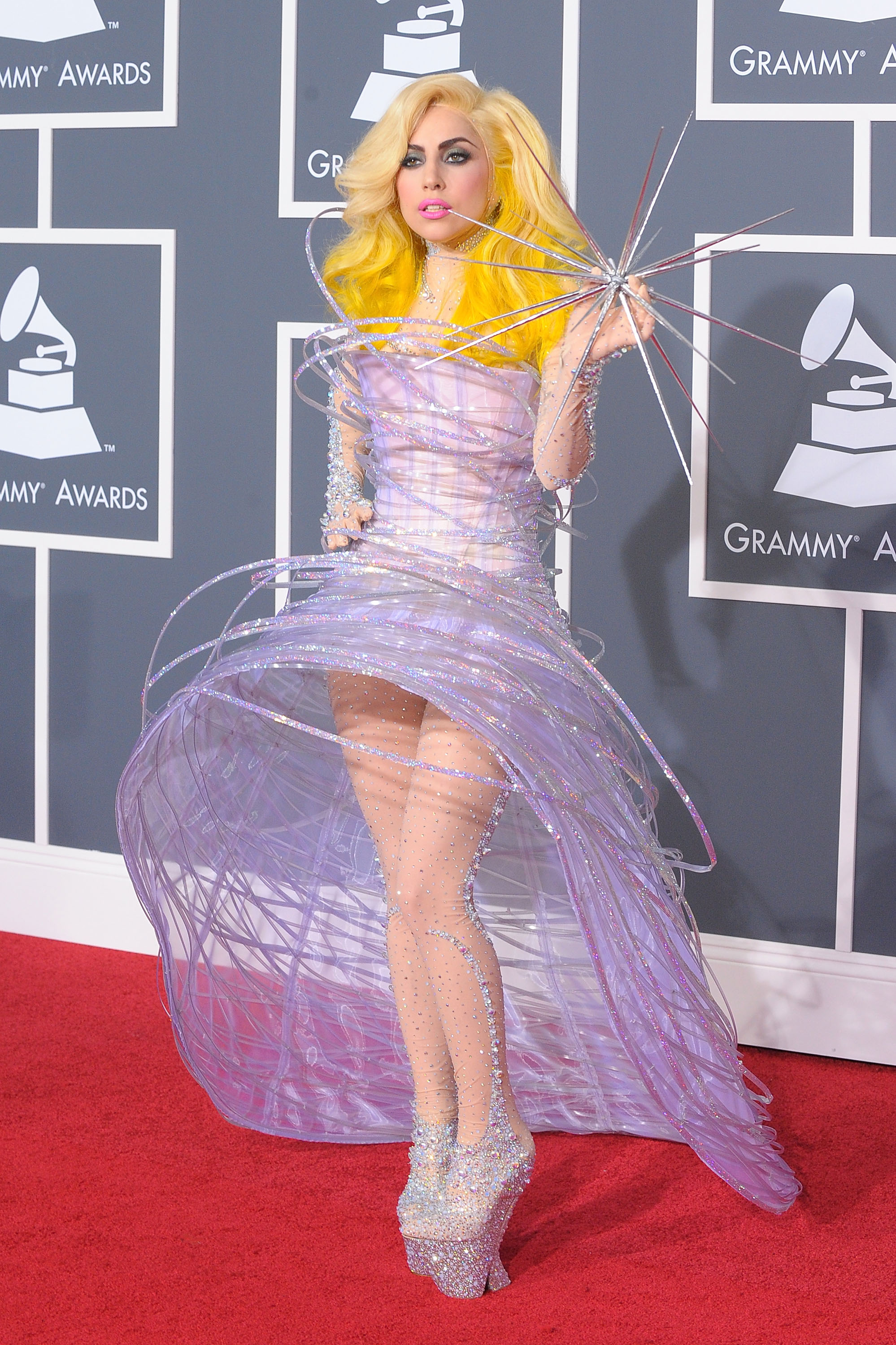 lady gaga meat dress red carpet The dress that shocked the world