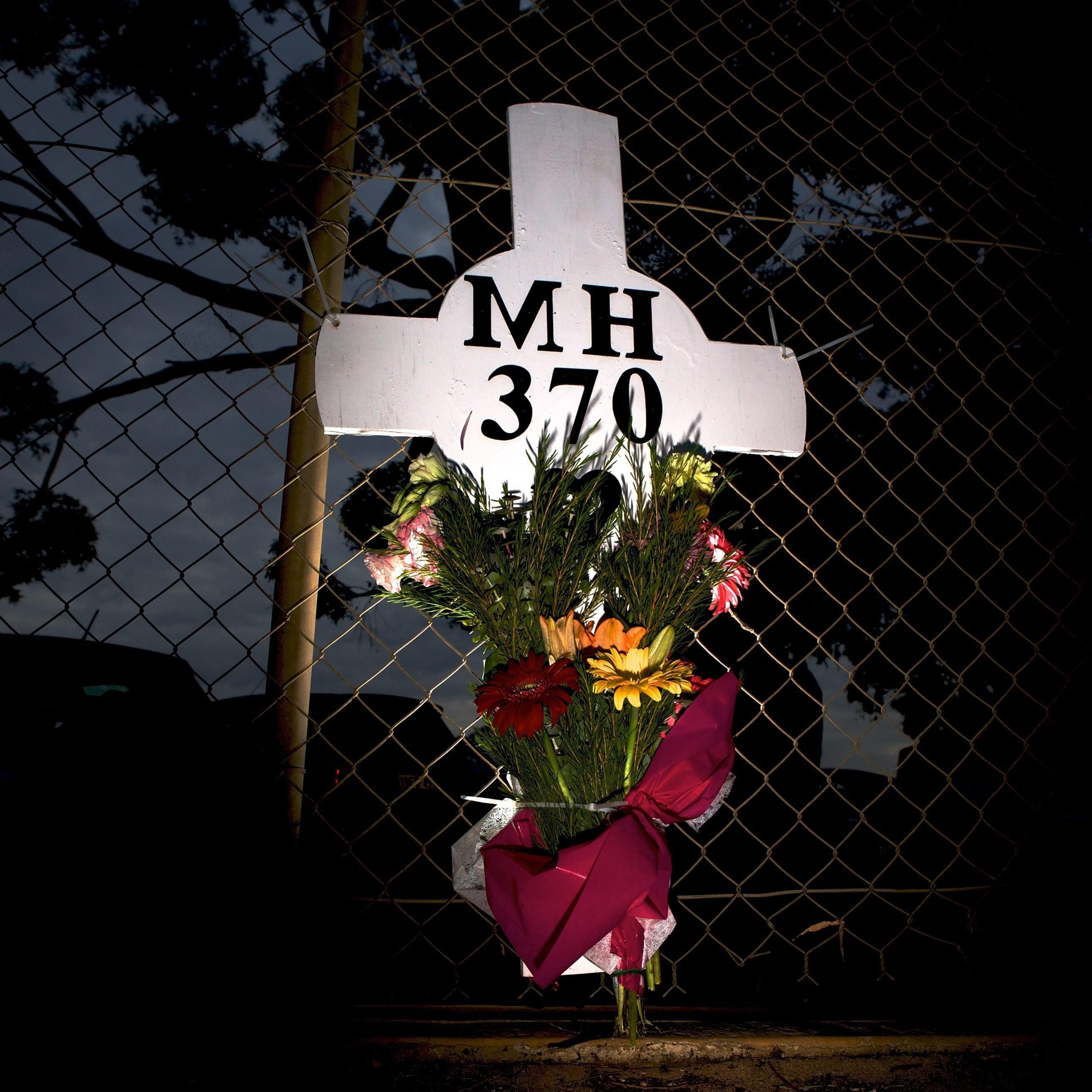 Wreath in memory of the victims of missing Malaysia Airlines flight MH370
