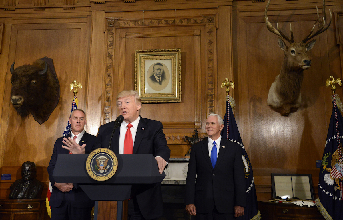 President Trump Gives Remarks And Signs Antiquities Executive Order At Interior Department