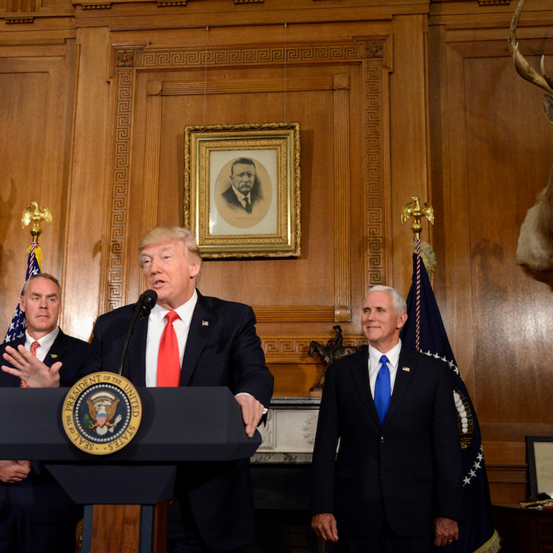 President Trump Gives Remarks And Signs Antiquities Executive Order At Interior Department