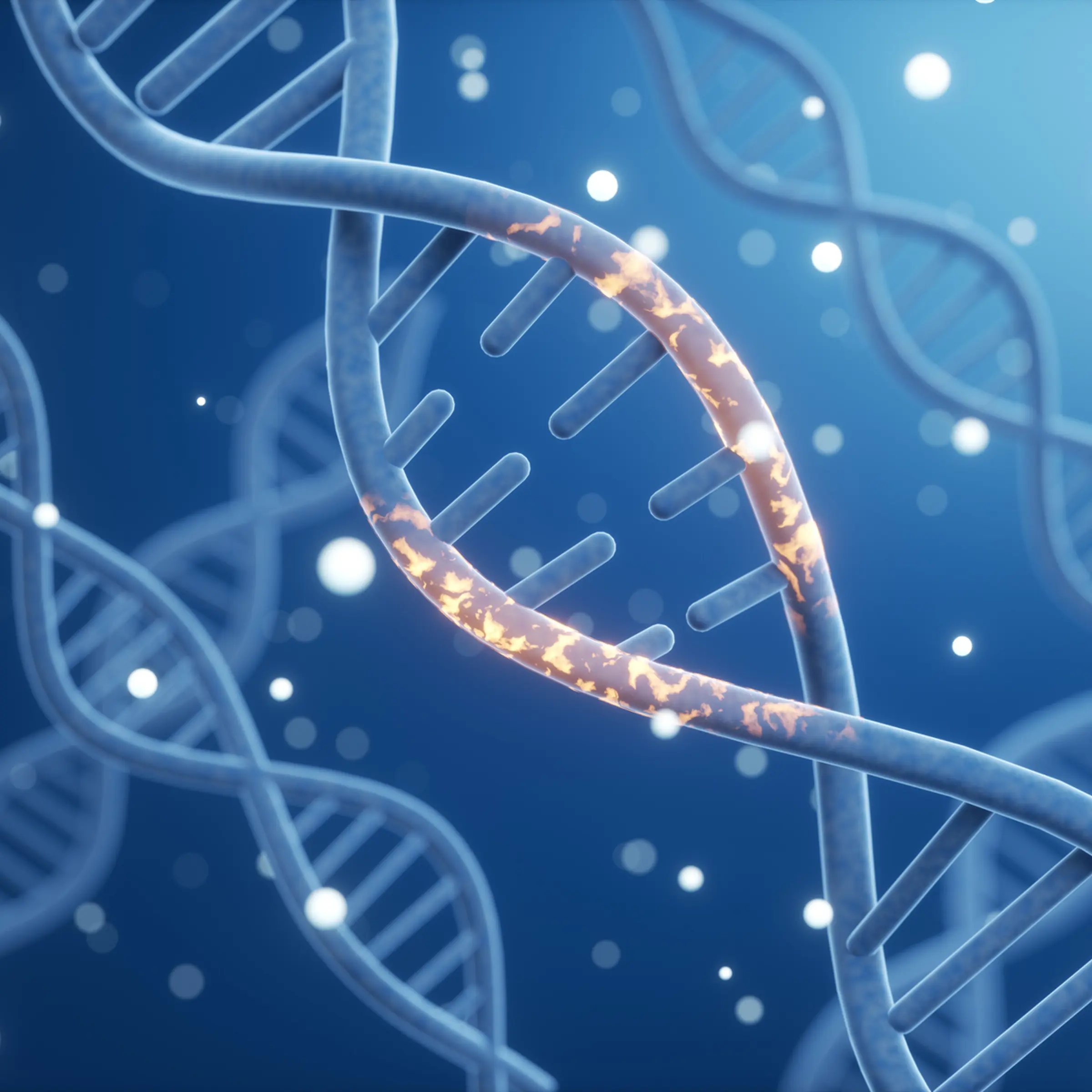 Science biotechnology DNA chromosome, 3D rendering