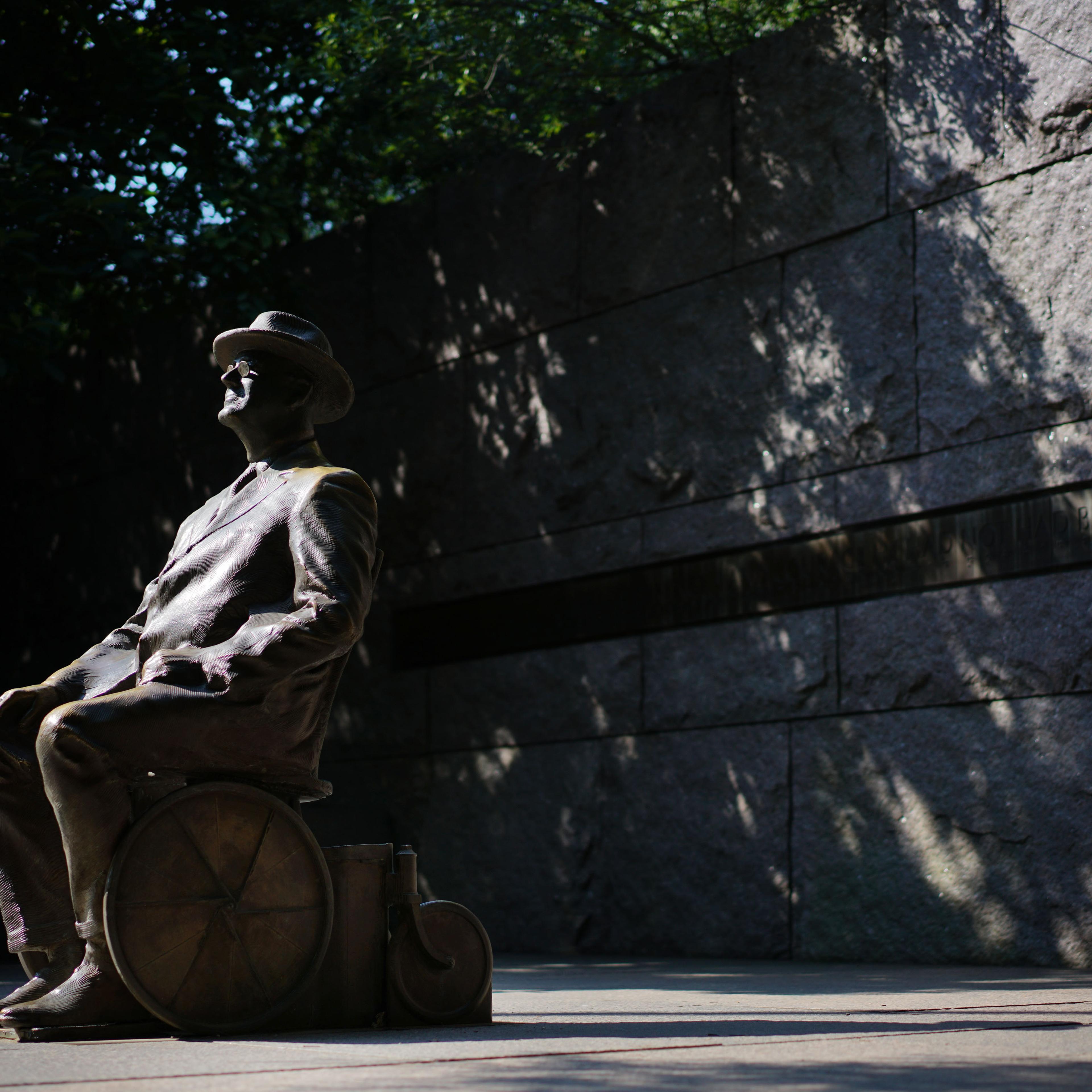 A statue of former US president Franklin Delano Roosevelt is seen at the Franklin Delano Roosevelt Memorial in Washington, D.C. on July 2, 2018.