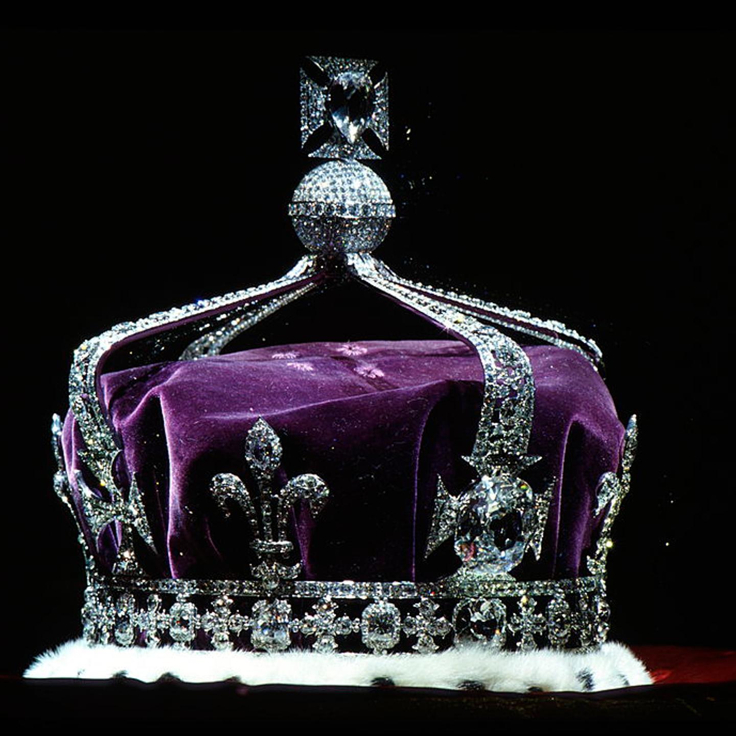 The Queen Mother's Crown contains the famous Koh-i-Noor diamond, along with other gems.