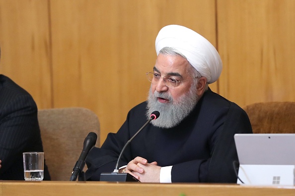 TEHRAN, IRAN - APRIL 24 :  (----EDITORIAL USE ONLY  MANDATORY CREDIT - "IRANIAN PRESIDENCY - HANDOUT" - NO MARKETING NO ADVERTISING CAMPAIGNS - DISTRIBUTED AS A SERVICE TO CLIENTS----)  Iranian President Hassan Rouhani (C) speaks during the cabinet meeti
