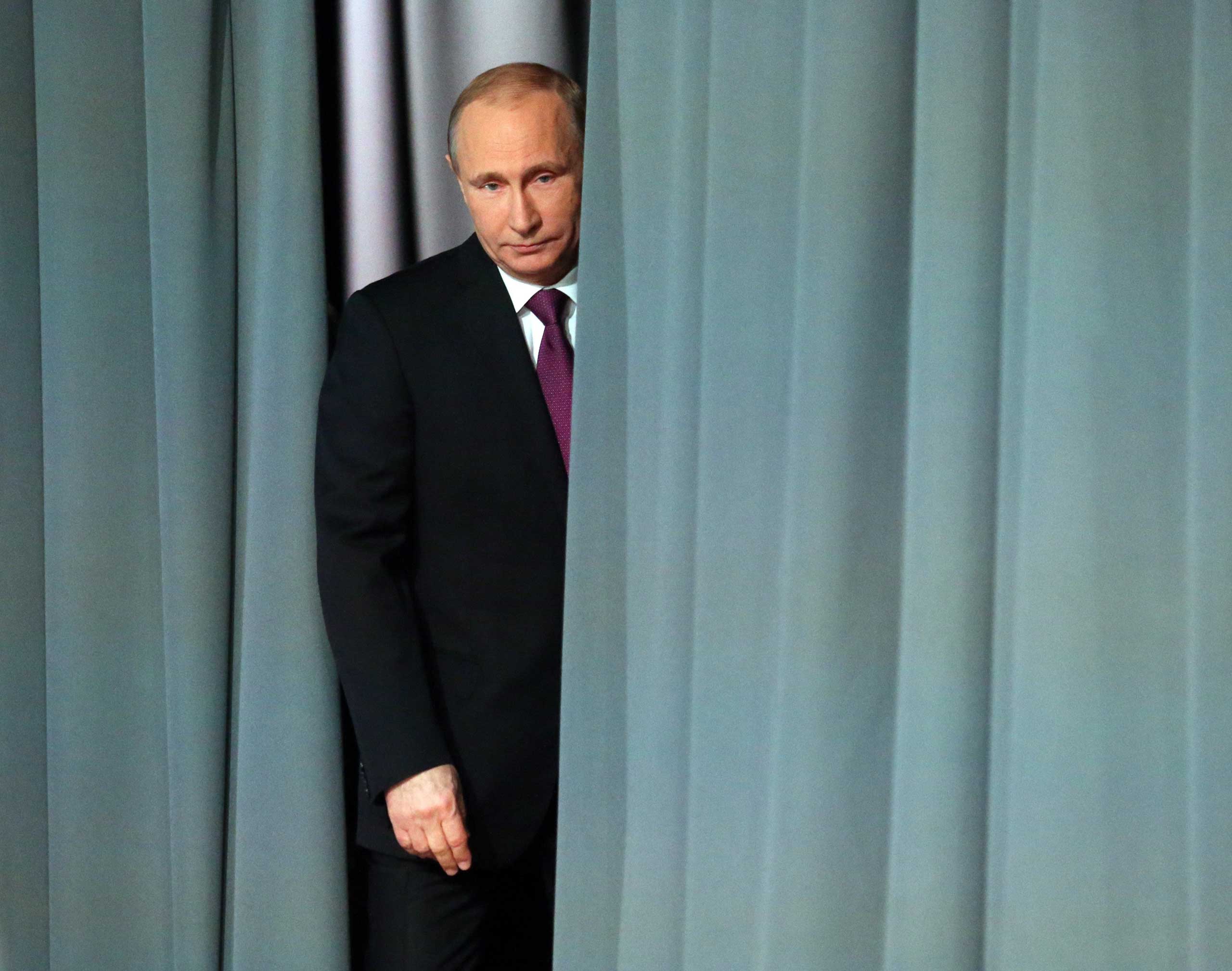 President Vladimir Putin during an annual press conference on Dec. 18, 2014 in Moscow.