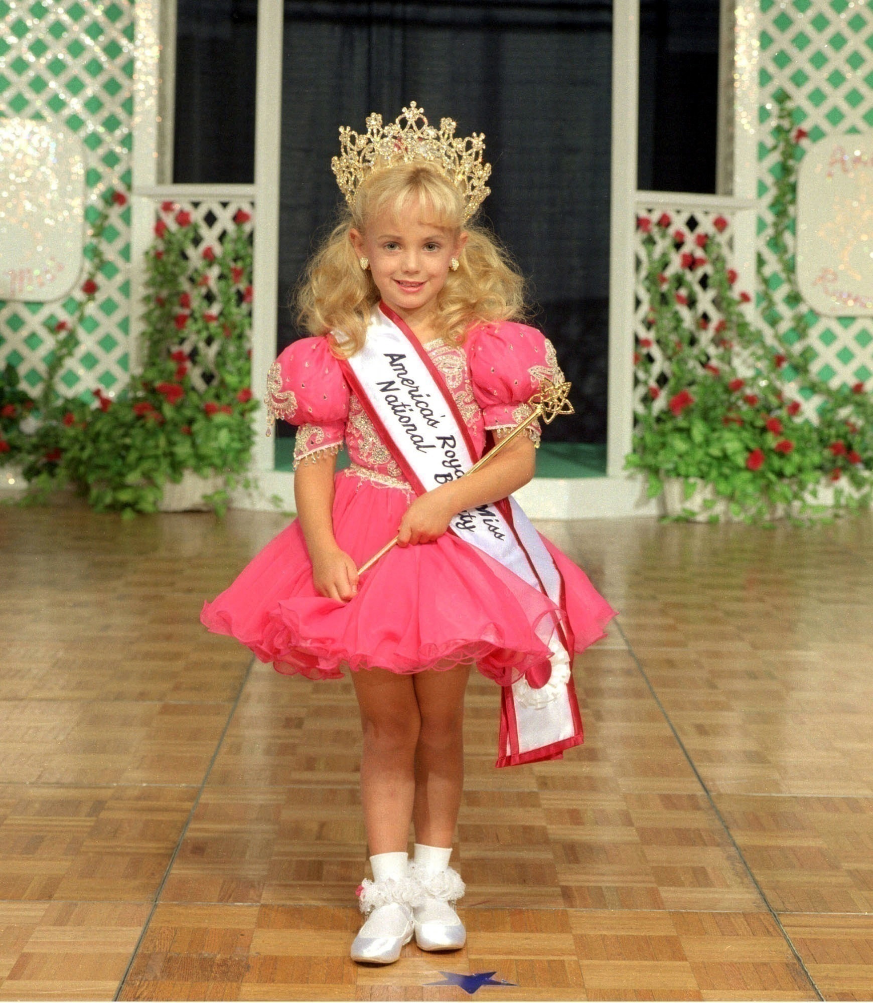 JonBenet Ramsey at the 1996 America's Royale Little Miss National Beauty contest, Denver, July 4, 1996.