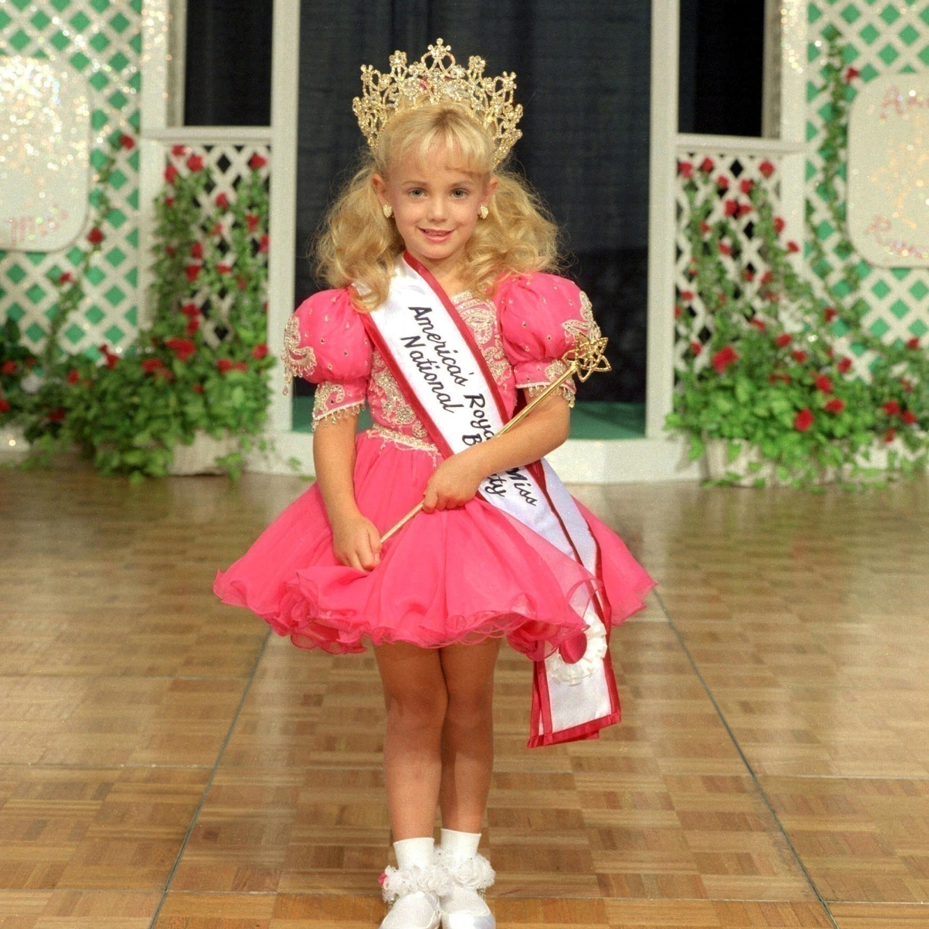 JonBenet Ramsey at the 1996 America's Royale Little Miss National Beauty contest, Denver, July 4, 1996.
