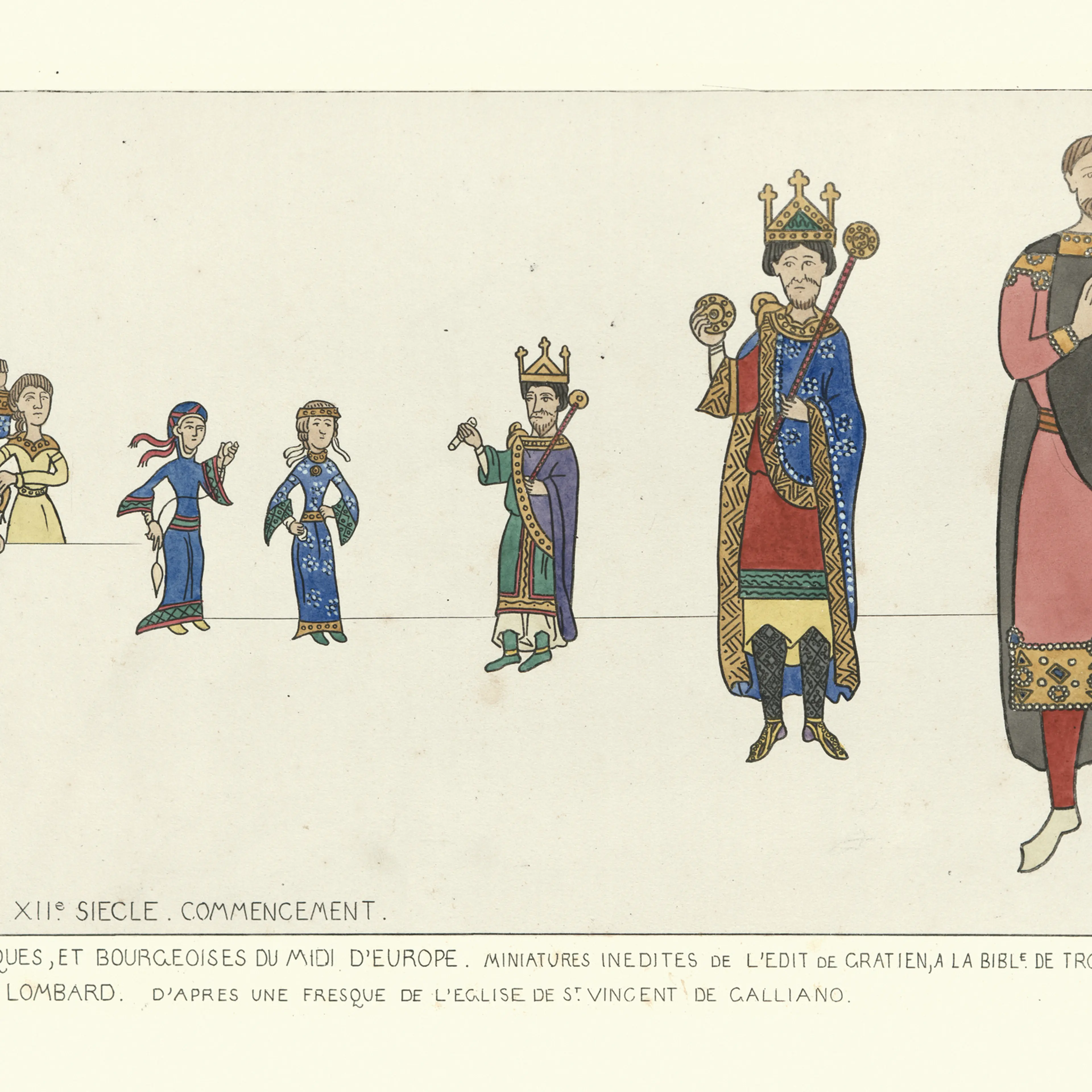 Medieval fashions, 12th Century Kings and Woman