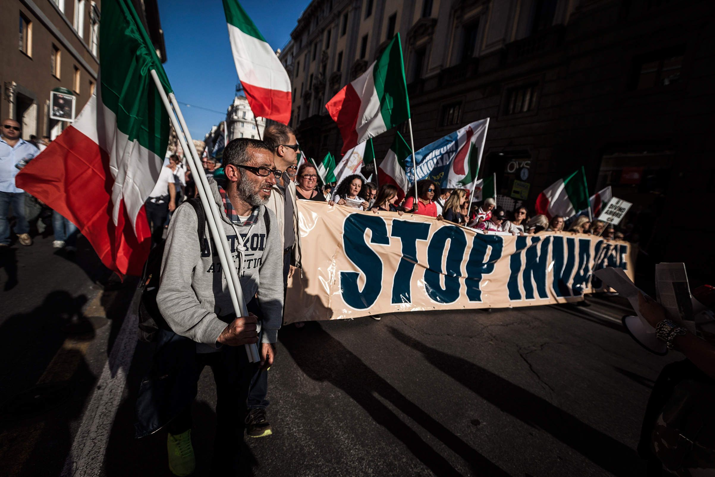 Anti-immigration protest in Rome