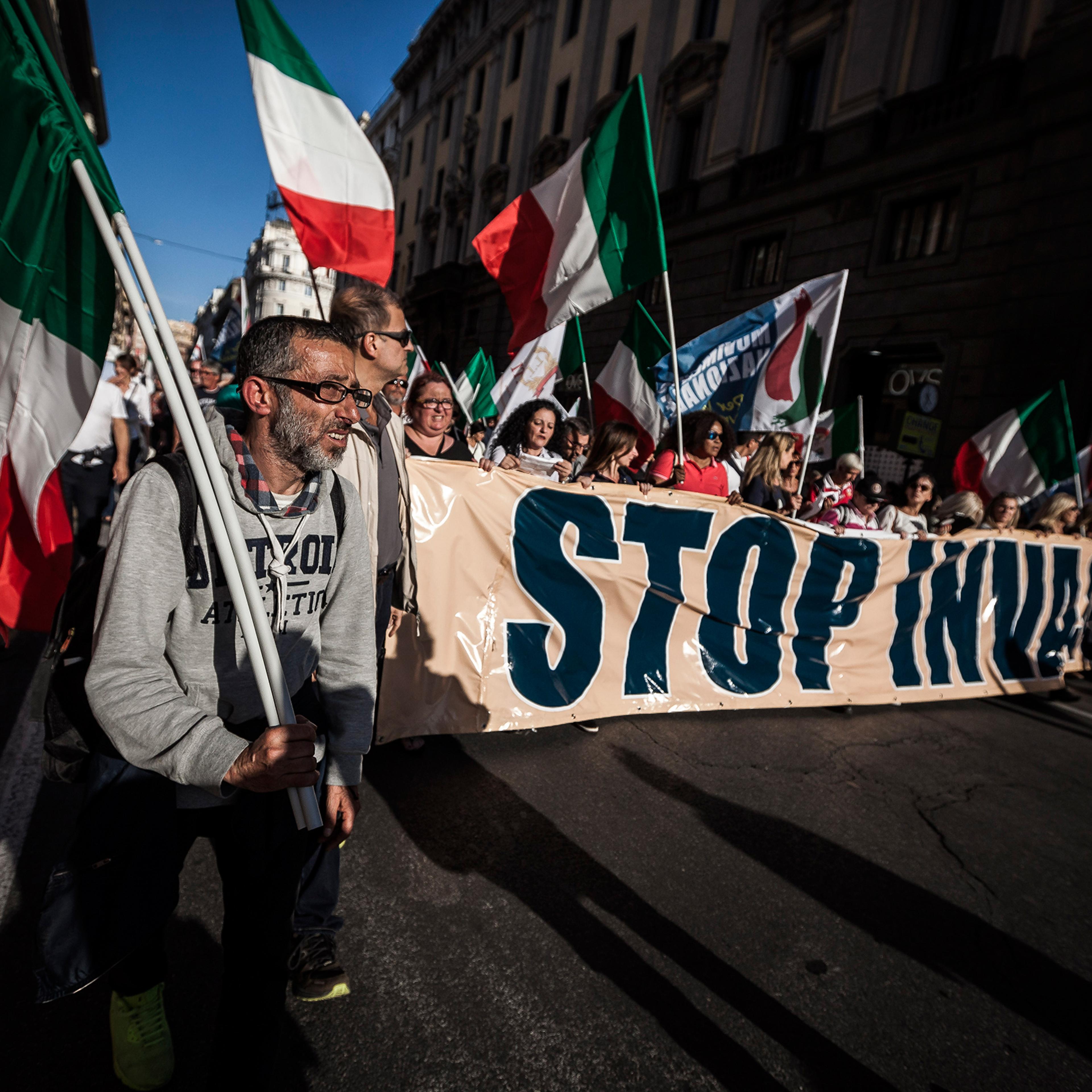 Anti-immigration protest in Rome