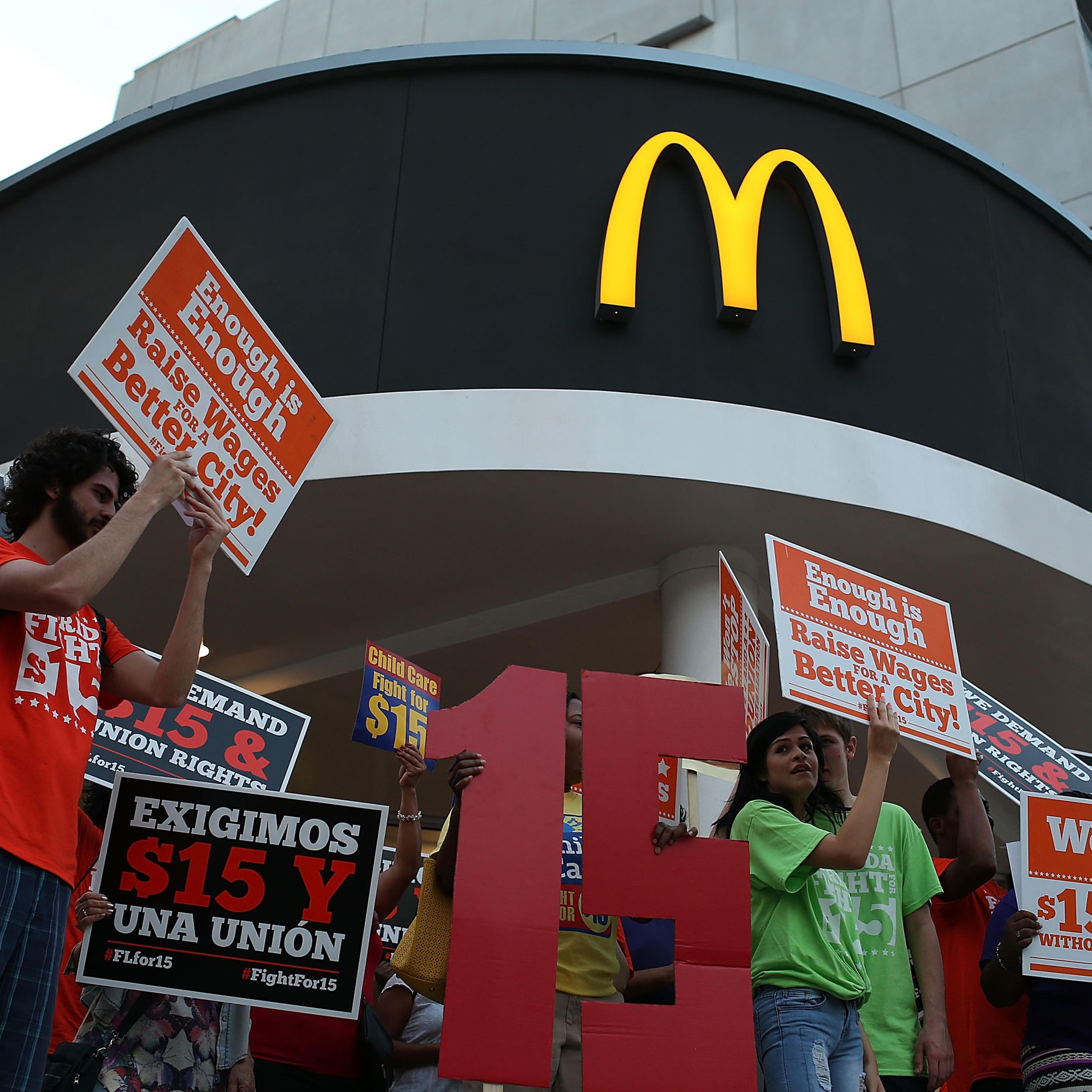 Protestors Rally Across US On National Day Of Action For $15 Minimum Wage