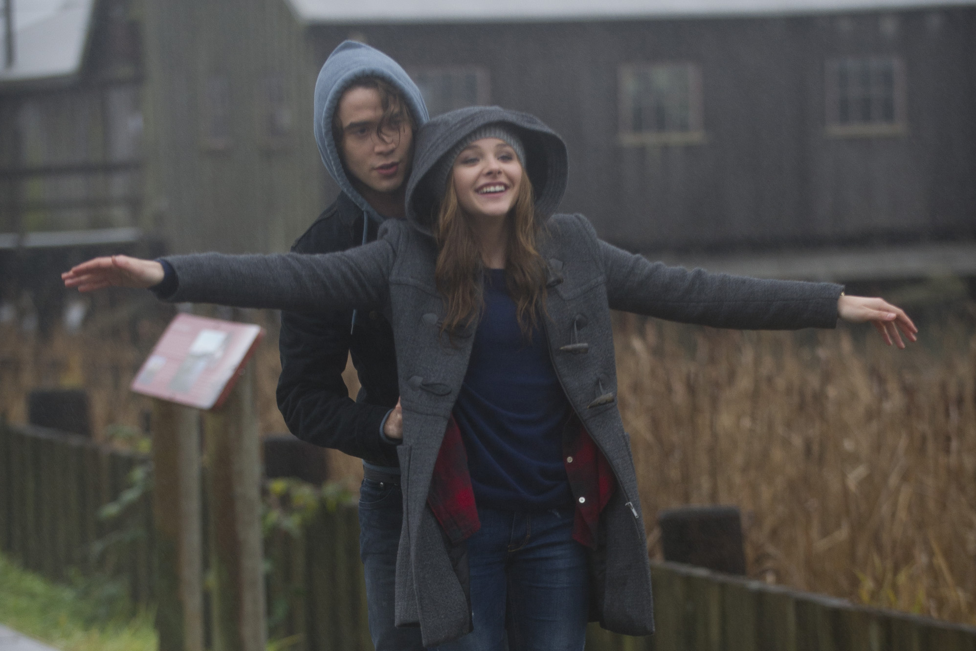 From left: Jamie Blackley and Chloe Grace Moretz in If I Stay.