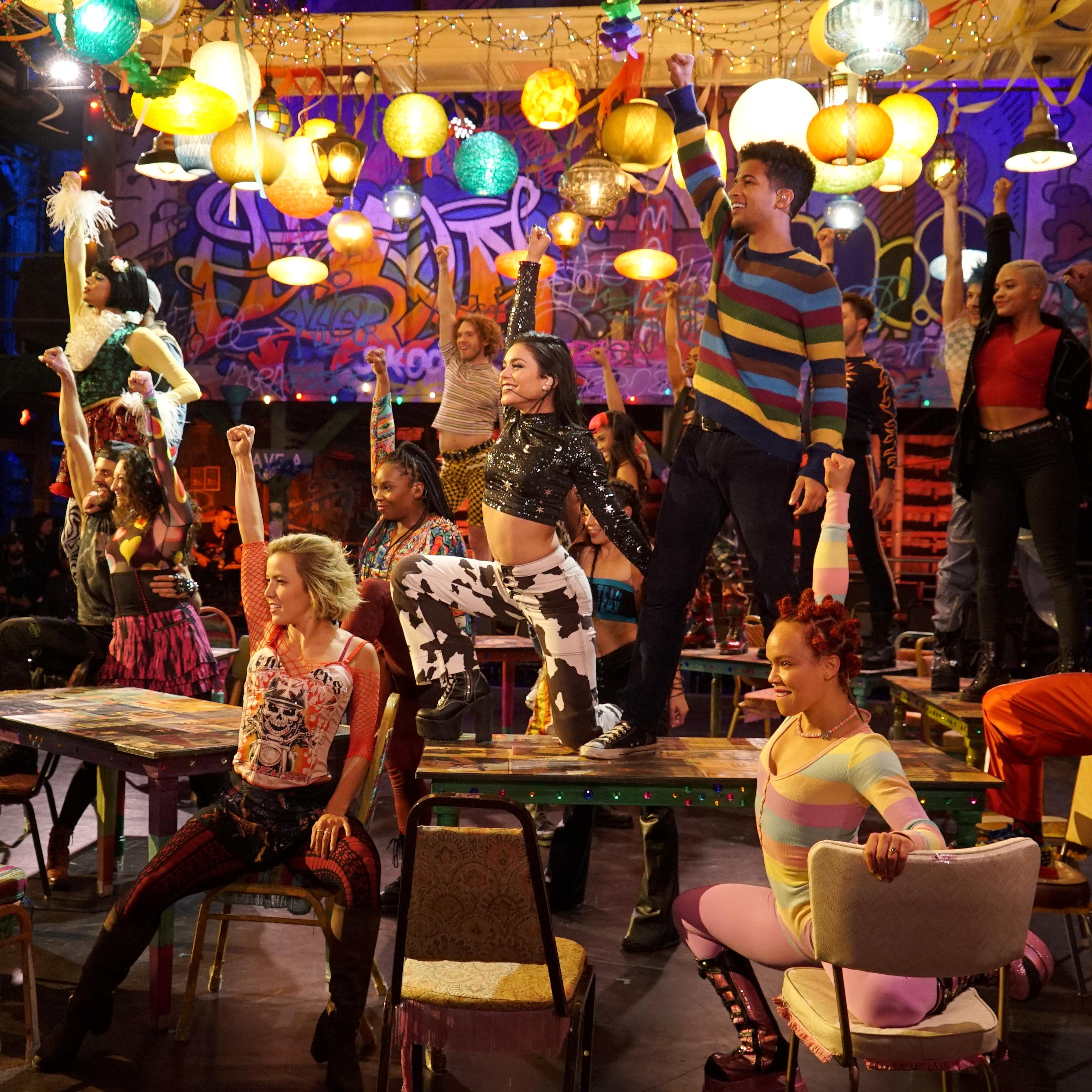 Vanessa Hudgens, Jordan Fisher and cast members in RENT
