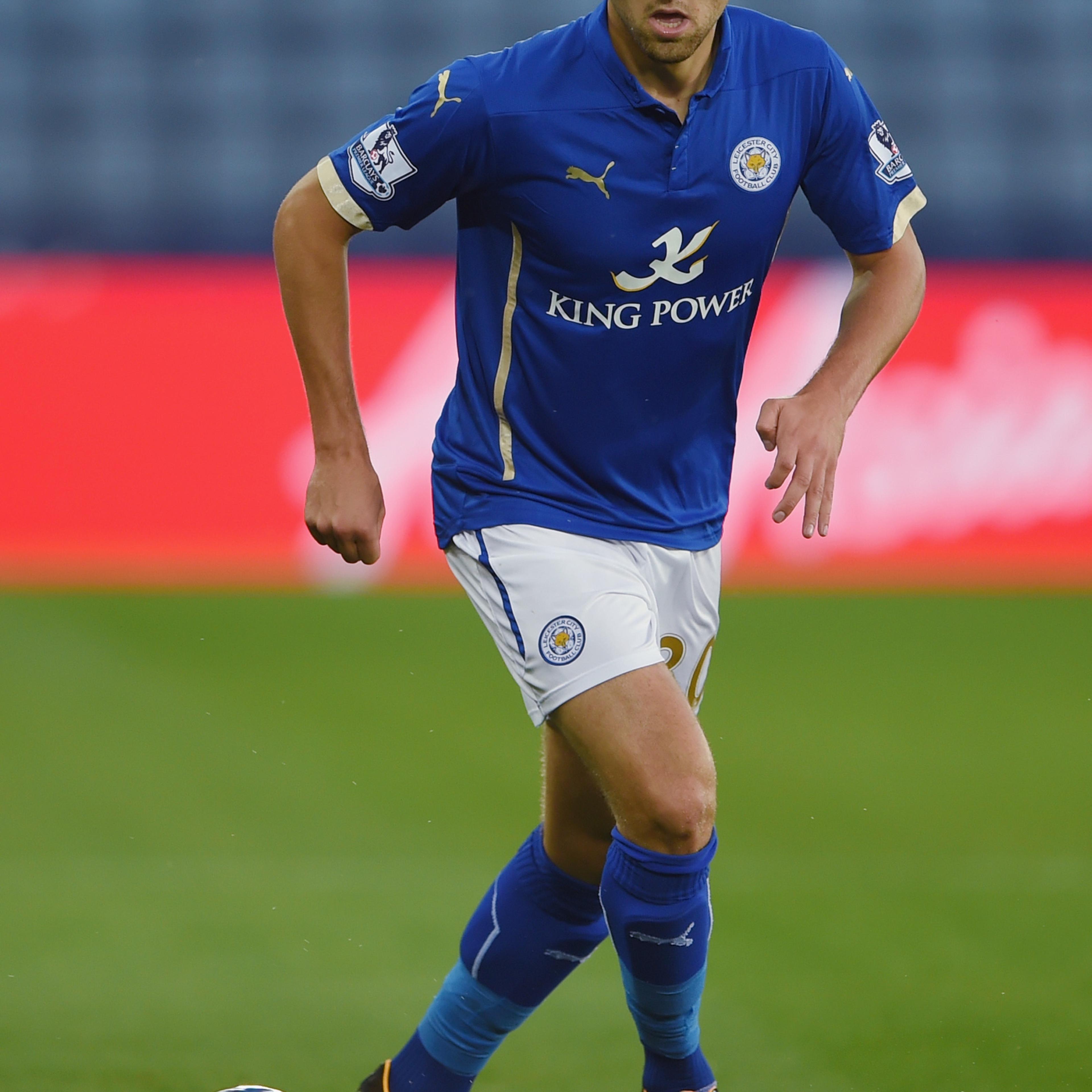 James Pearson of Leicester in action during the Capital One Cup second round match between Leicester City and Shrewsbury Town at The King Power Stadium on Aug. 26, 2014 in Leicester, England.