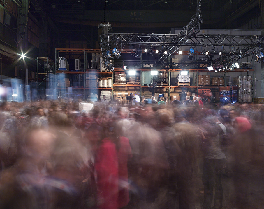 The "spin room" at the Democratic presidential debate in Brooklyn, N.Y. April 14, 2016.
