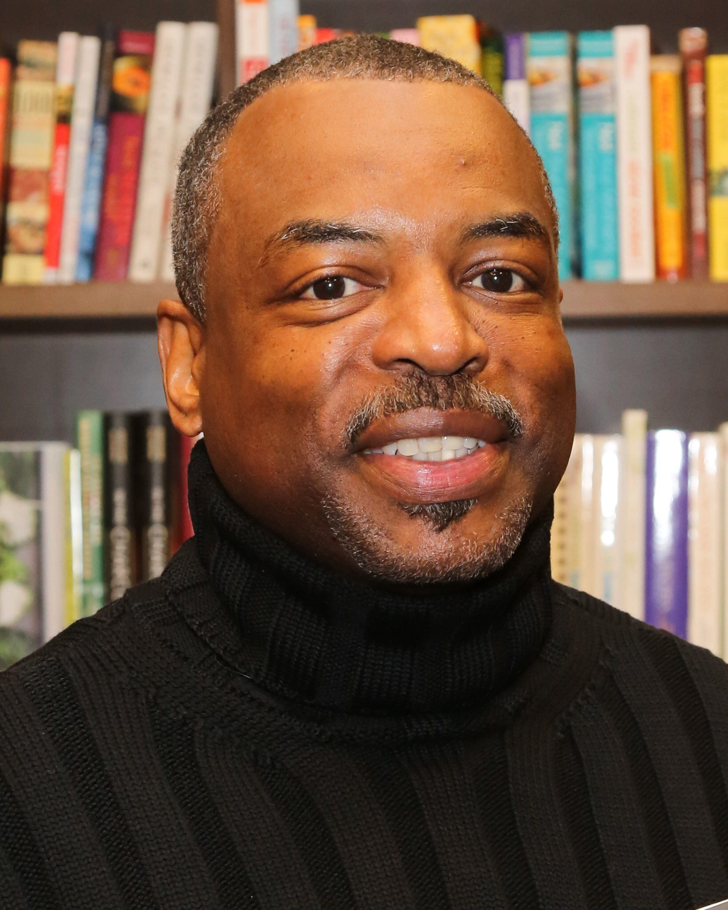 Actor LeVar Burton signs and discusses his new book "The Rhino Who Swallowed A Storm" at Barnes & Noble Booksellers on December 20, 2014 in Burbank, California.