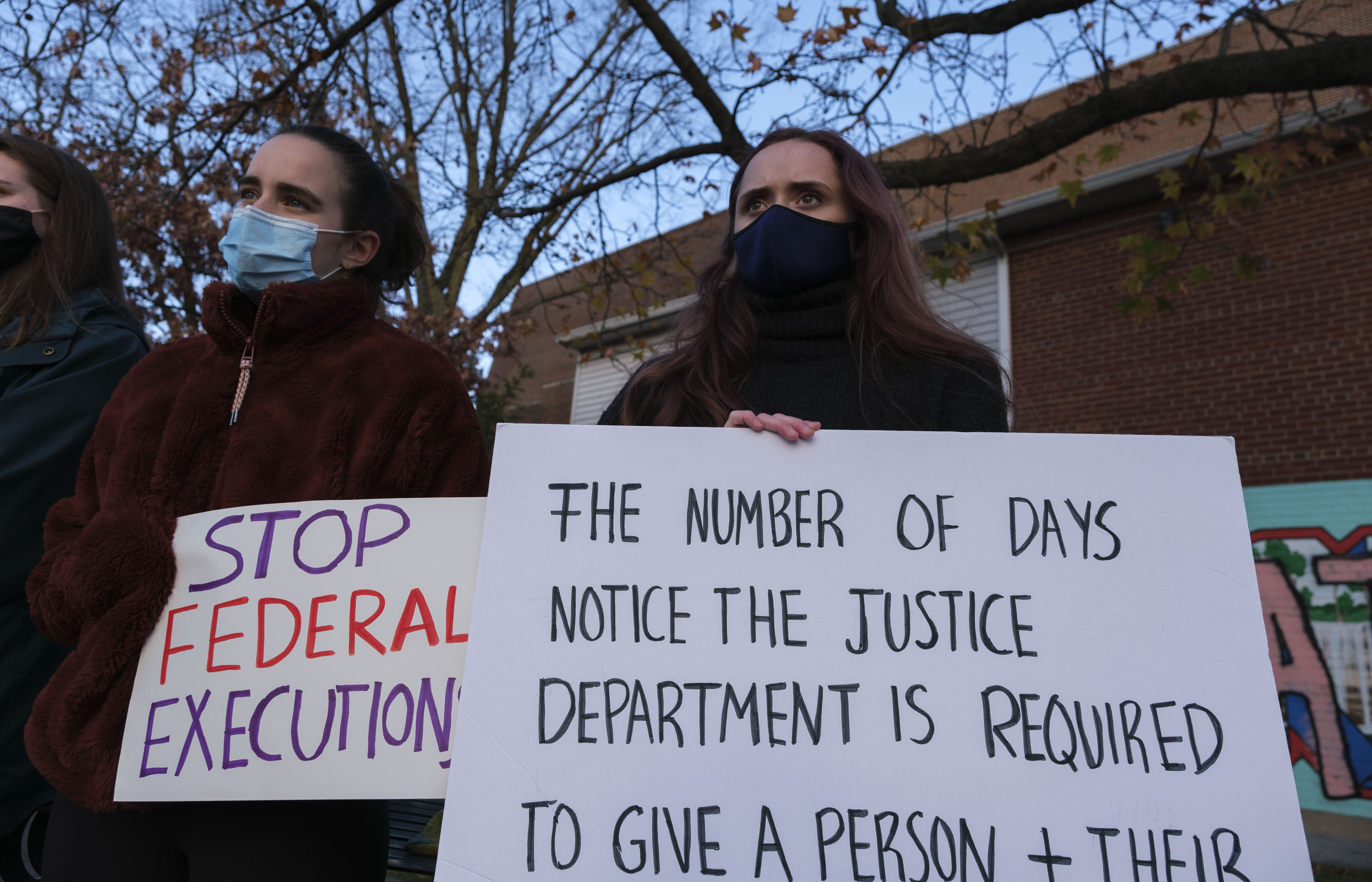 College students and community members wearing face masks