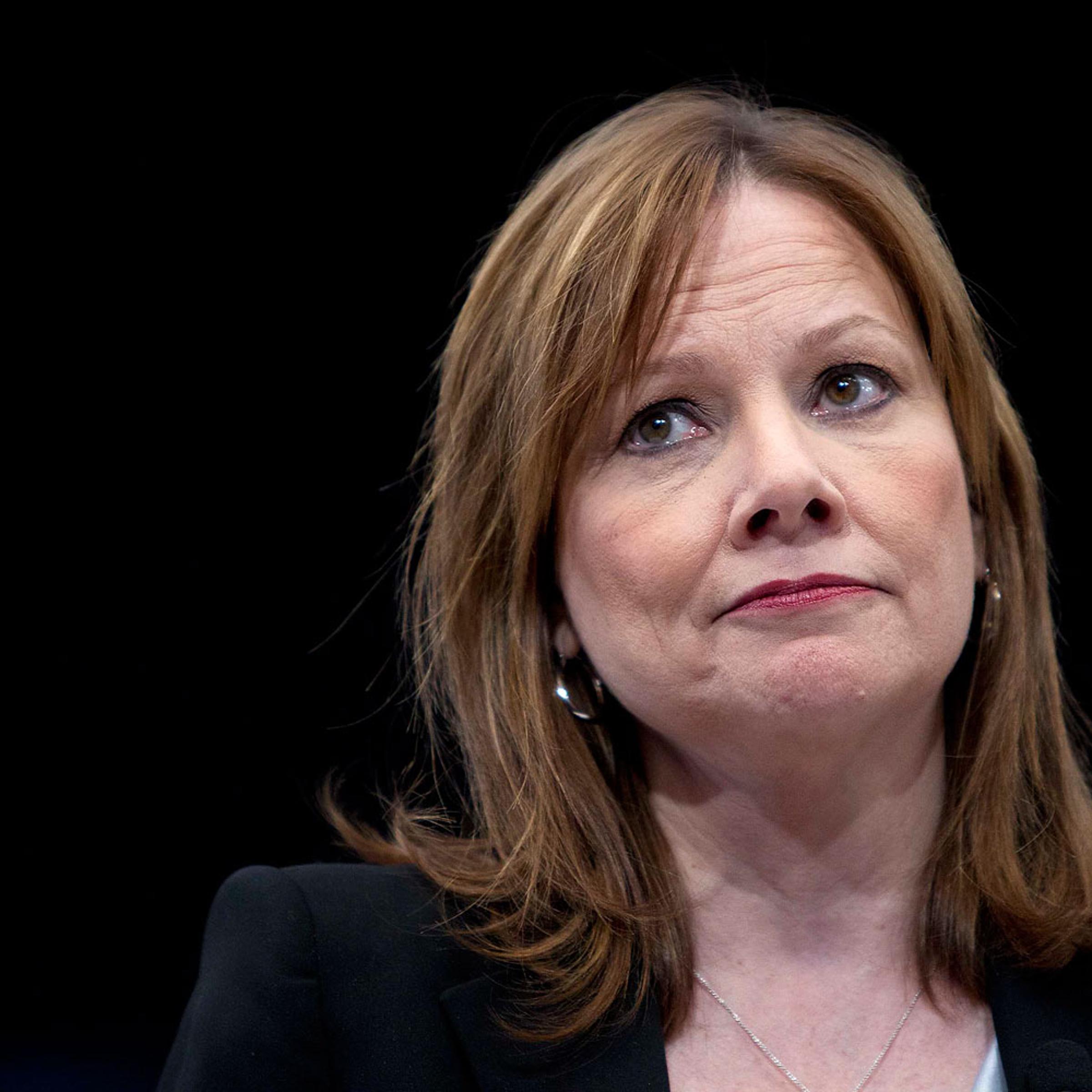 General Motors CEO Mary Barra appears onstage during a launch event for new Chevrolet cars before the New York Auto Show in New York April 15, 2014.