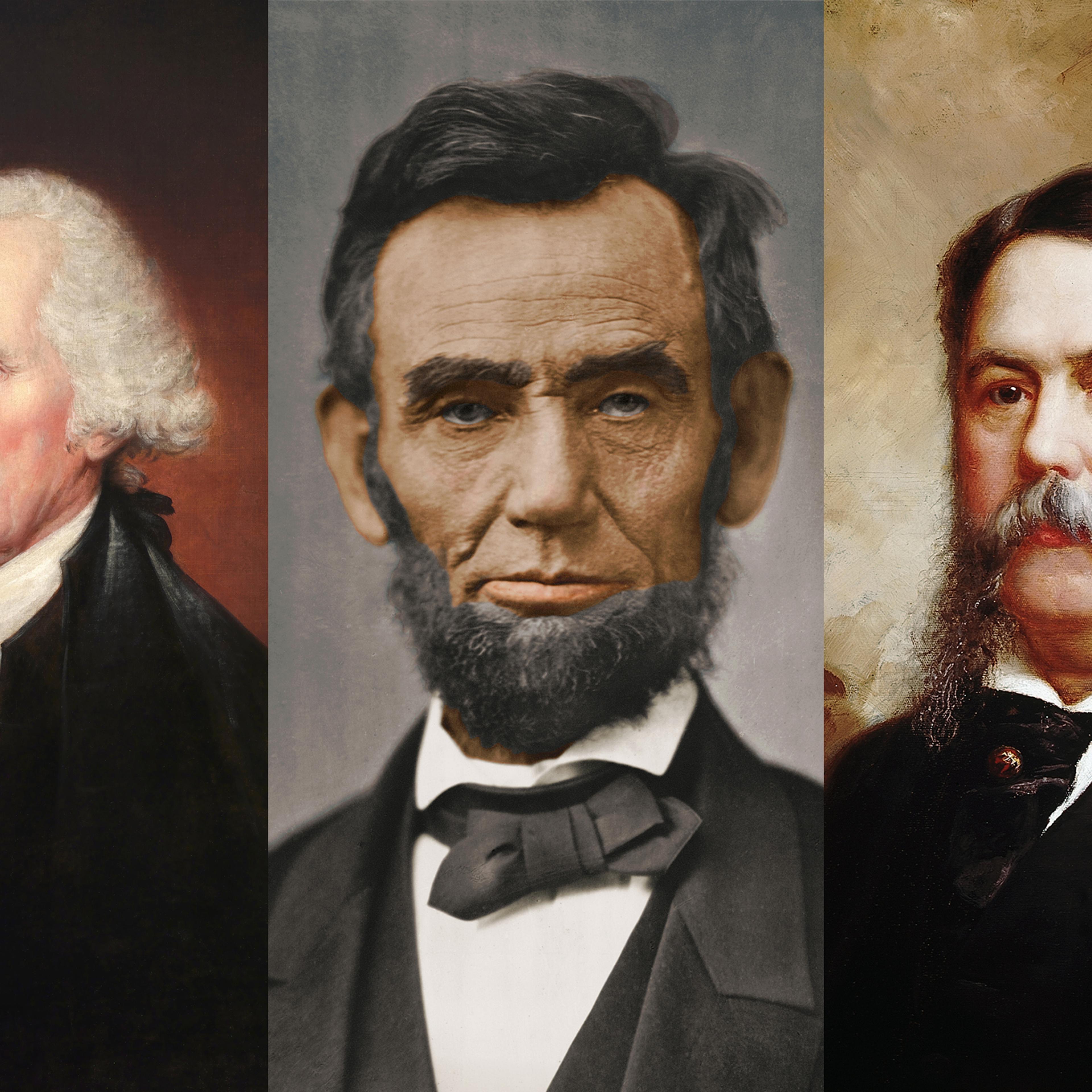 (L-R) Former U.S. Presidents George Washington, Abraham Lincoln, and Chester Arthur