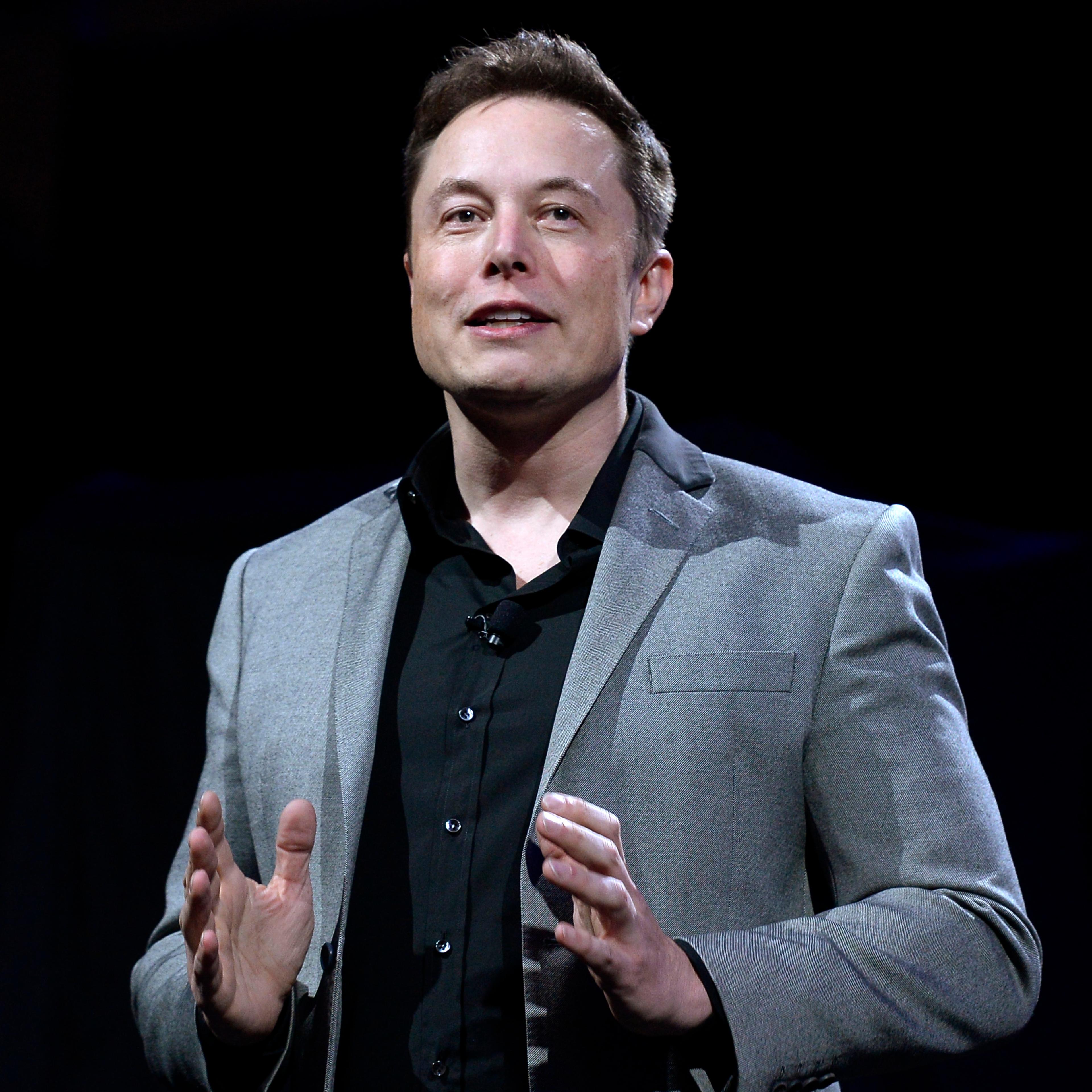 Elon Musk, CEO of Tesla, unveils batteries for homes, businesses, and utilities at Tesla Design Studio April 30, 2015 in Hawthorne, California.